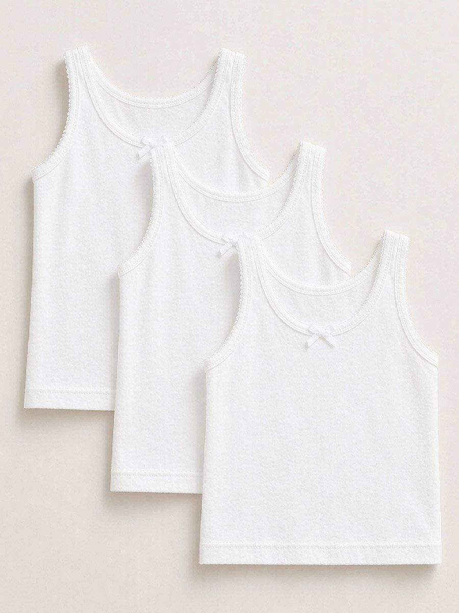 Pack of 3 - Girls Cotton Vest