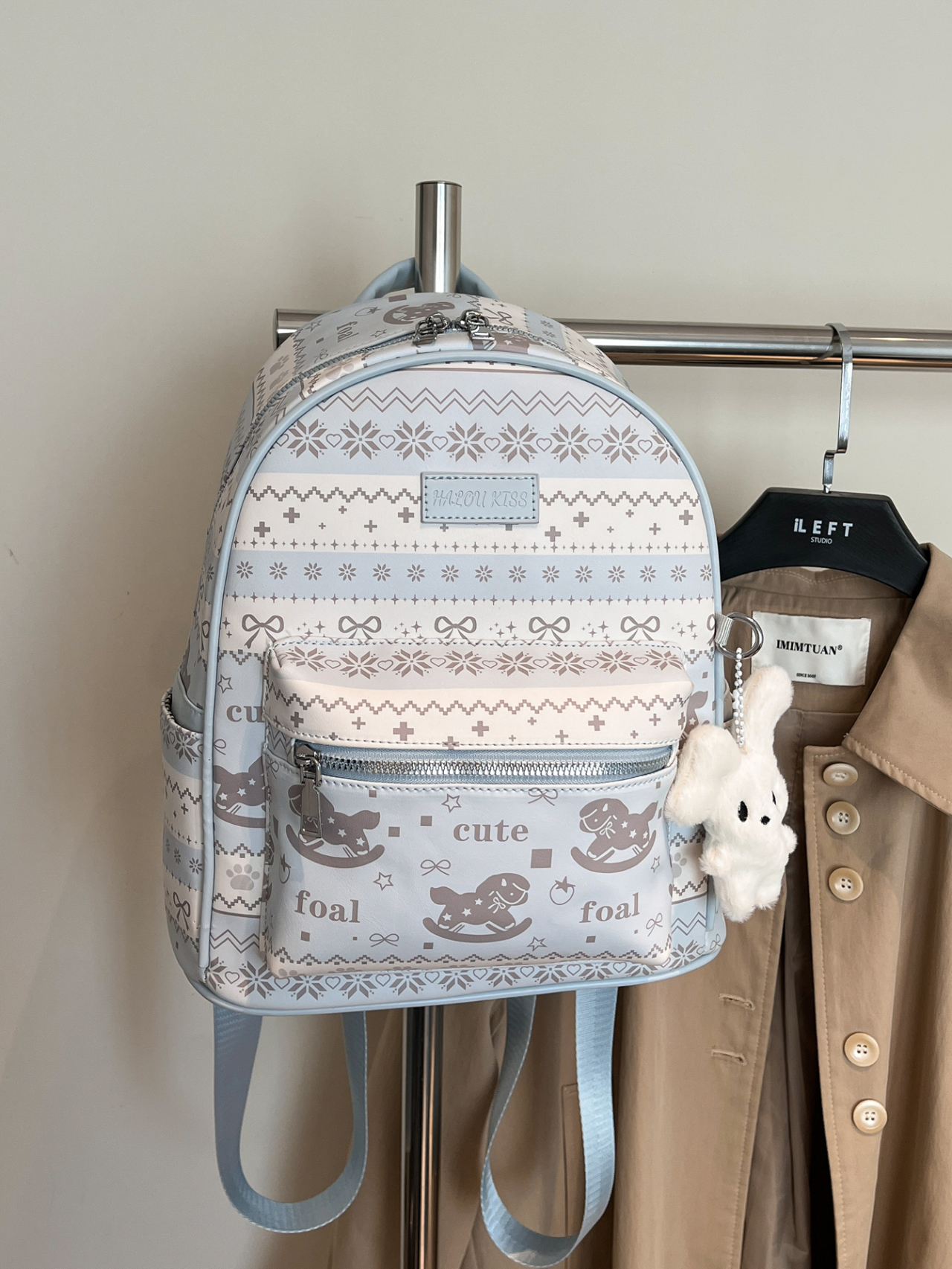 Girls Printed Backpack with Front Pocket