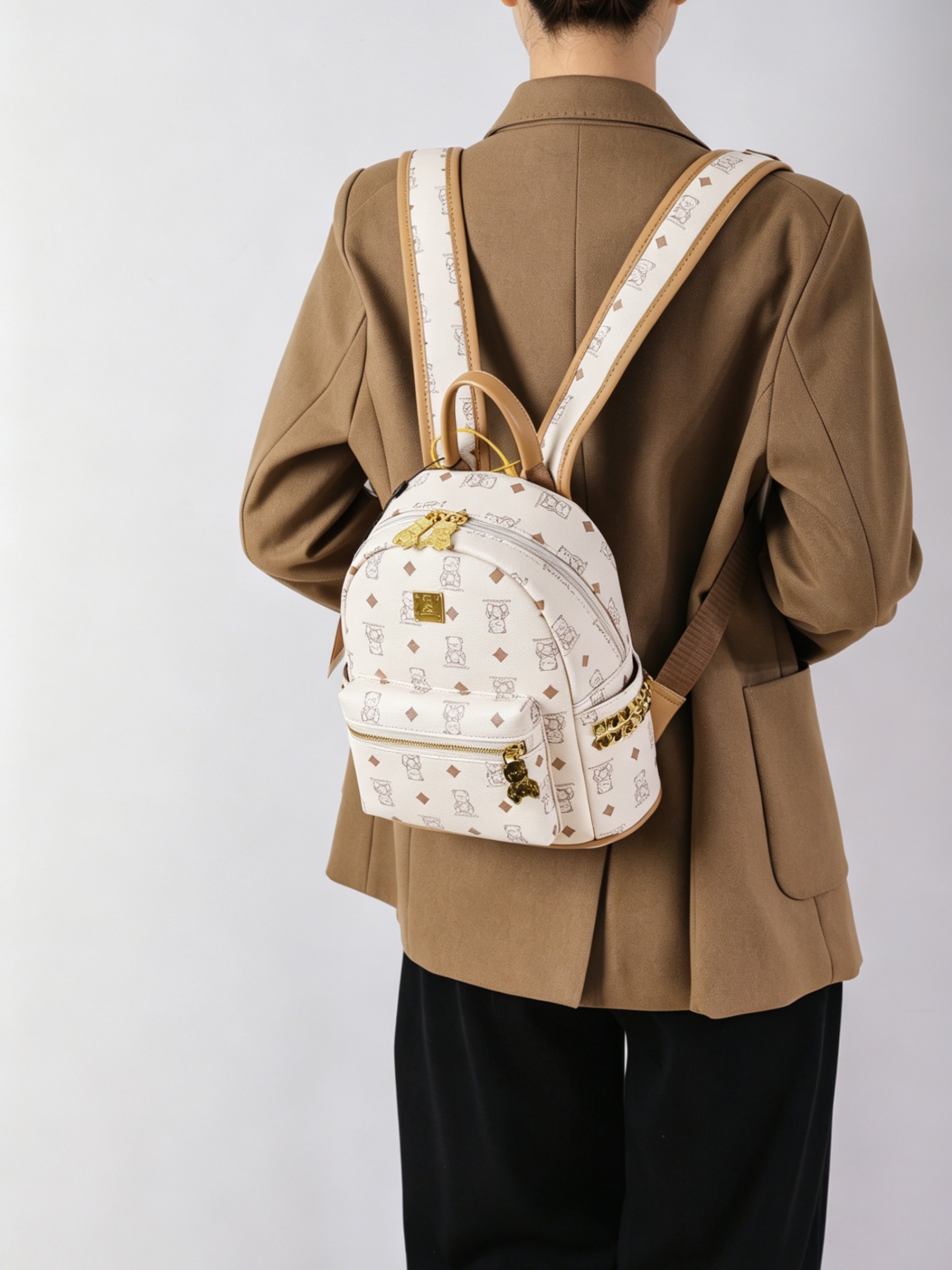 Girls Printed Backpack with Front Pocket