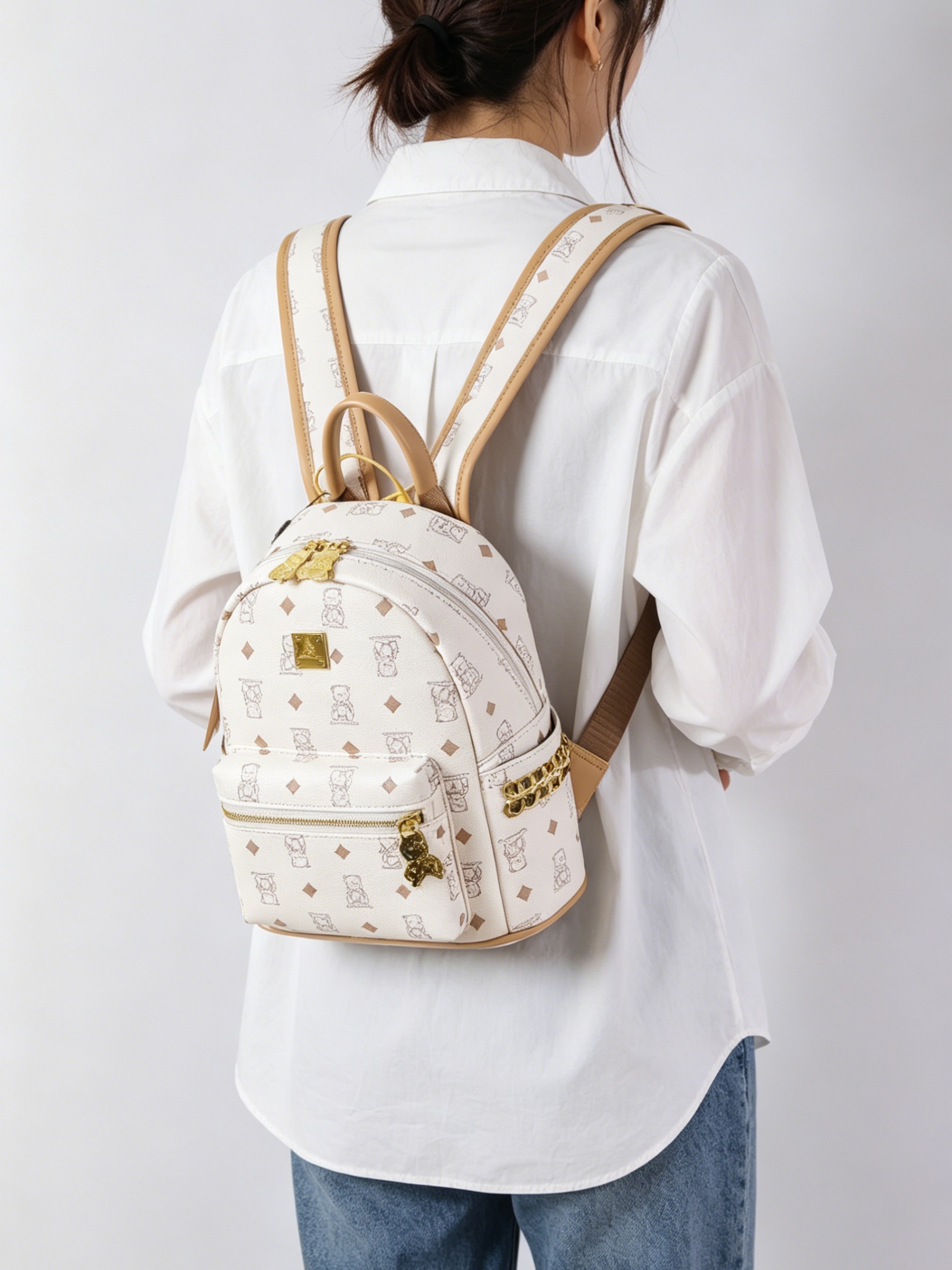 Girls Printed Backpack with Front Pocket