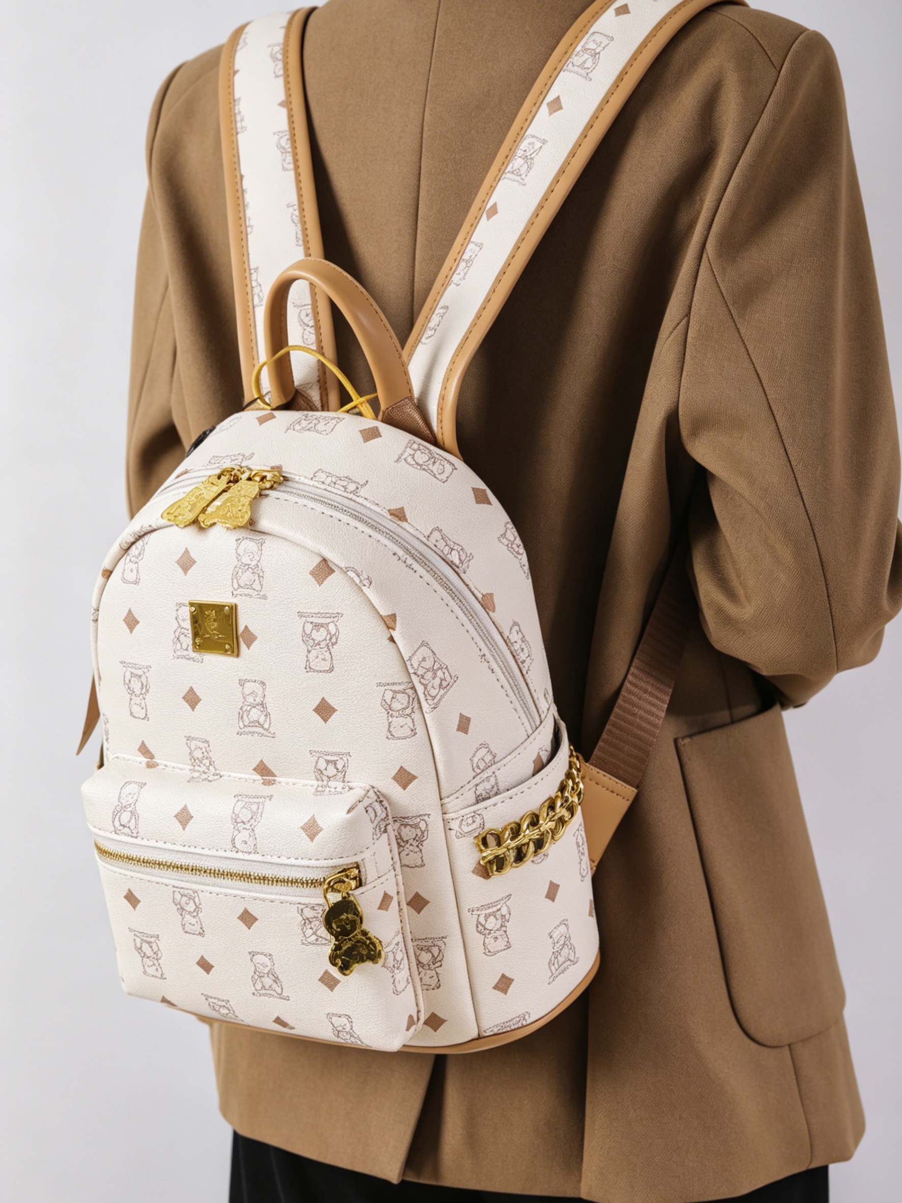 Girls Printed Backpack with Front Pocket