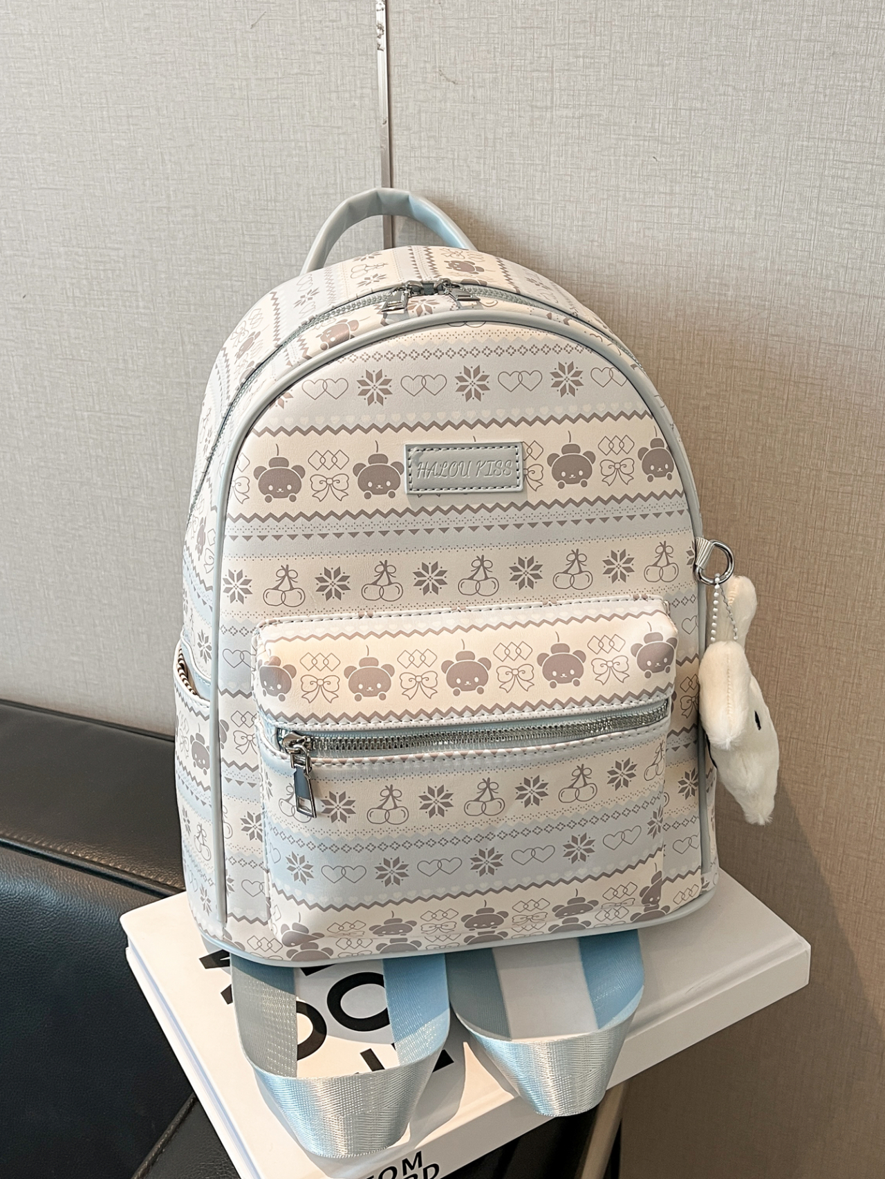 Girls Printed Backpack with Front Pocket