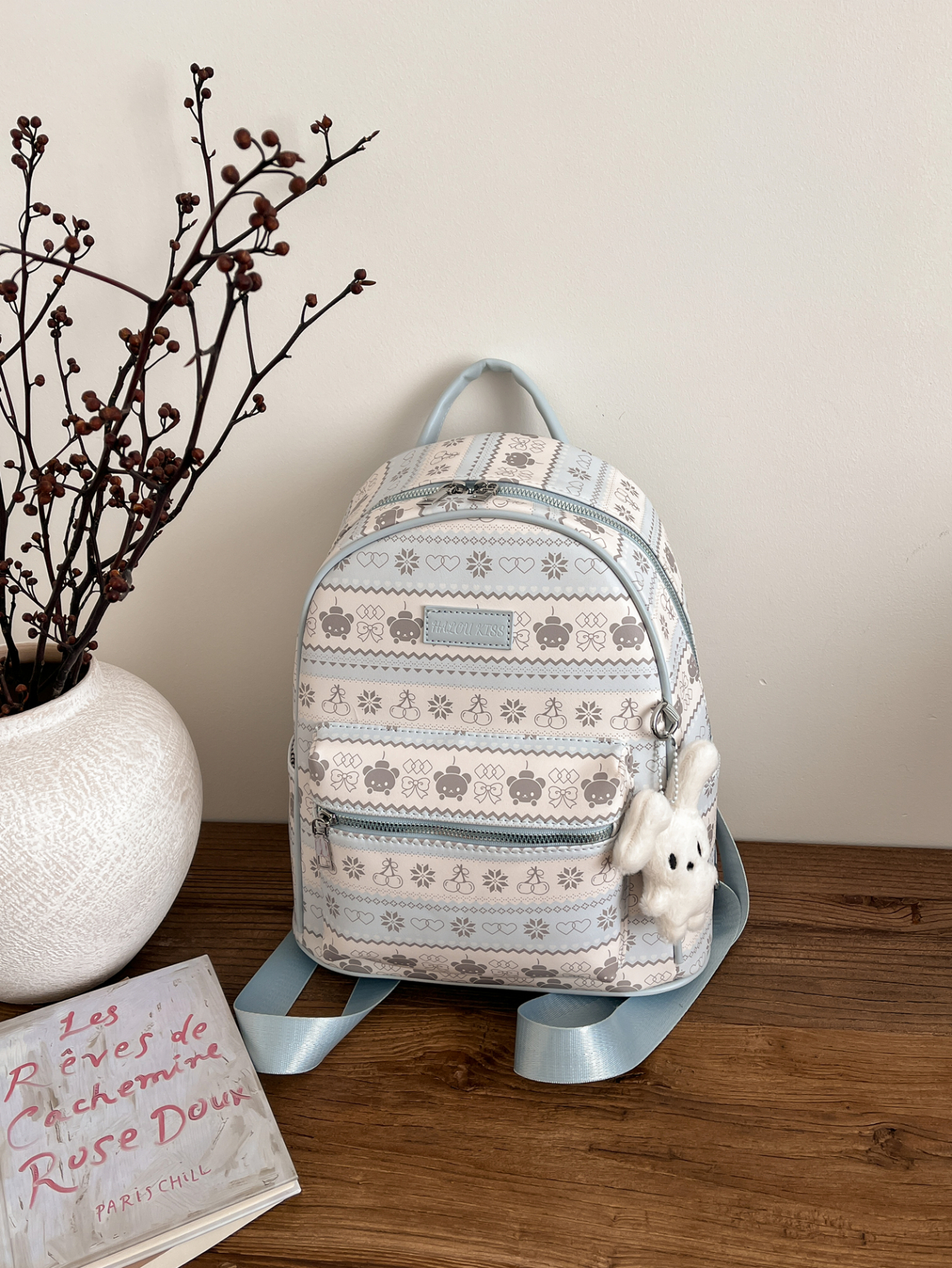 Girls Printed Backpack with Front Pocket