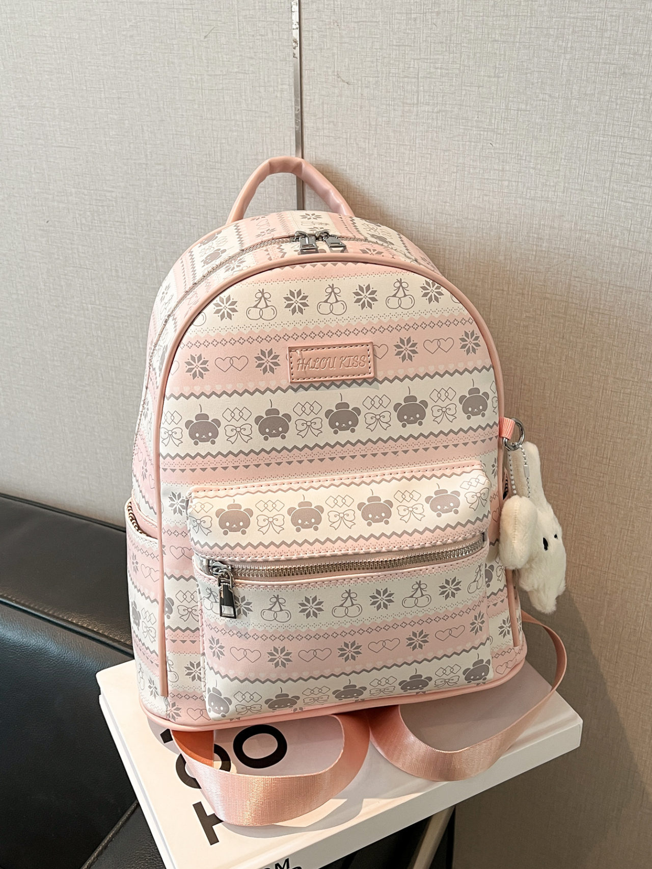 Girls Printed Backpack with Front Pocket