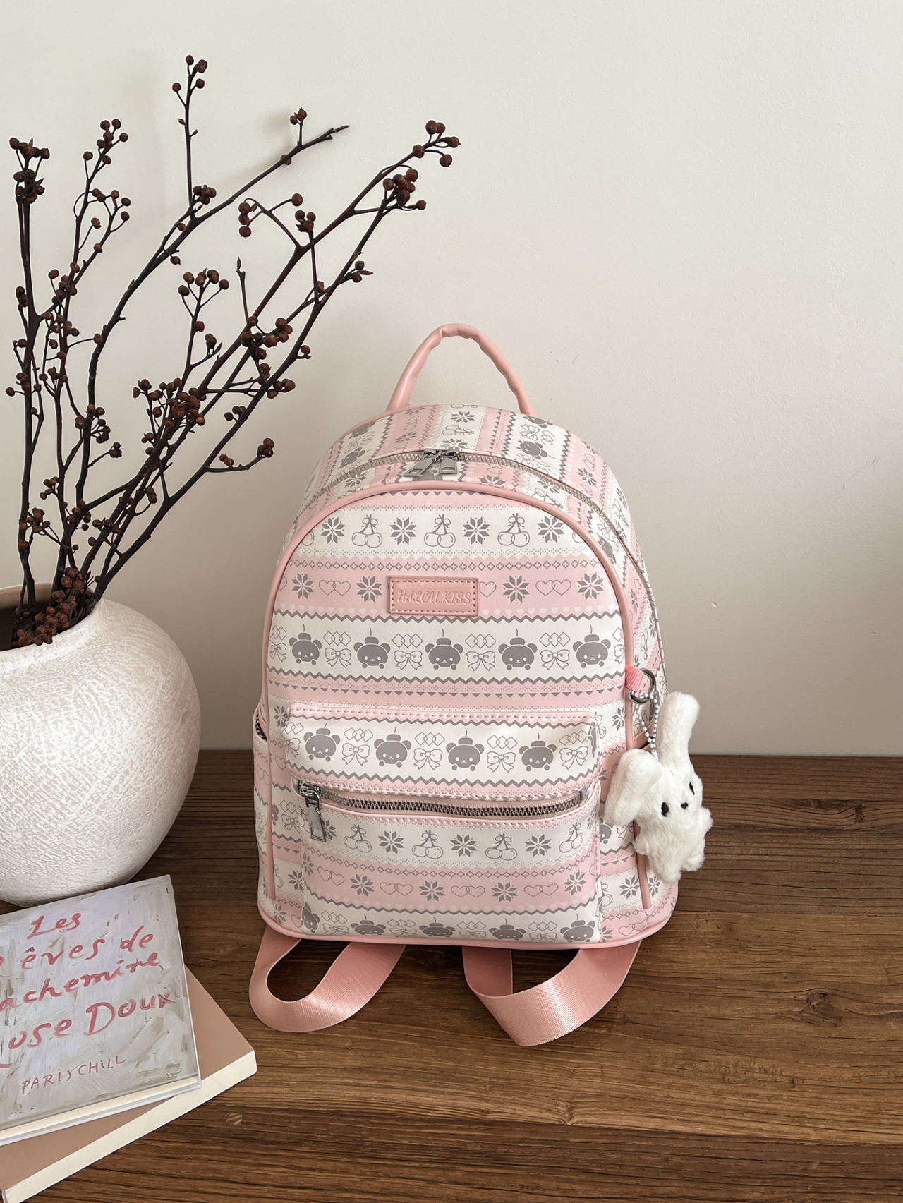 Girls Printed Backpack with Front Pocket