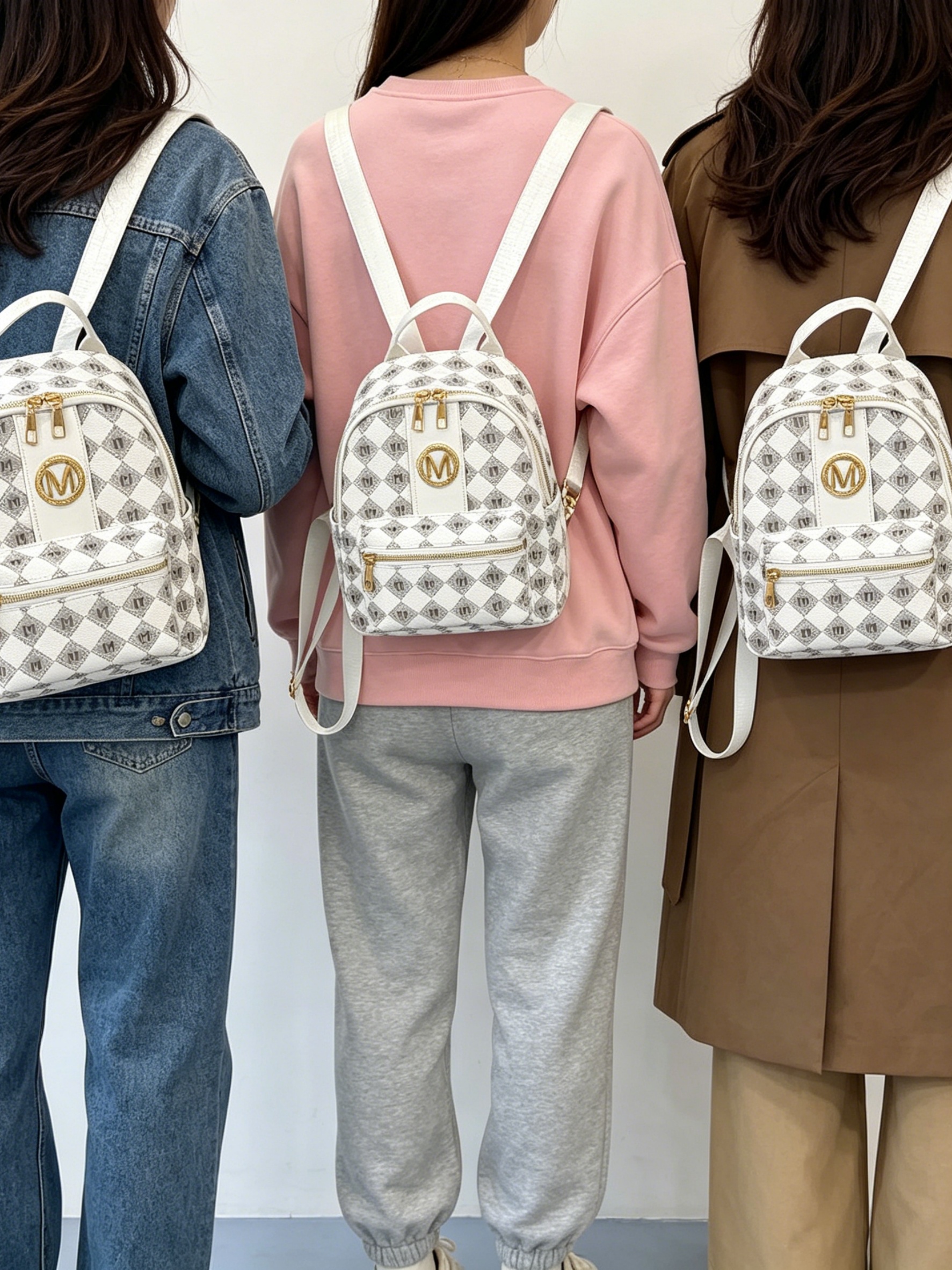 Girls Printed Backpack with Zip Pocket