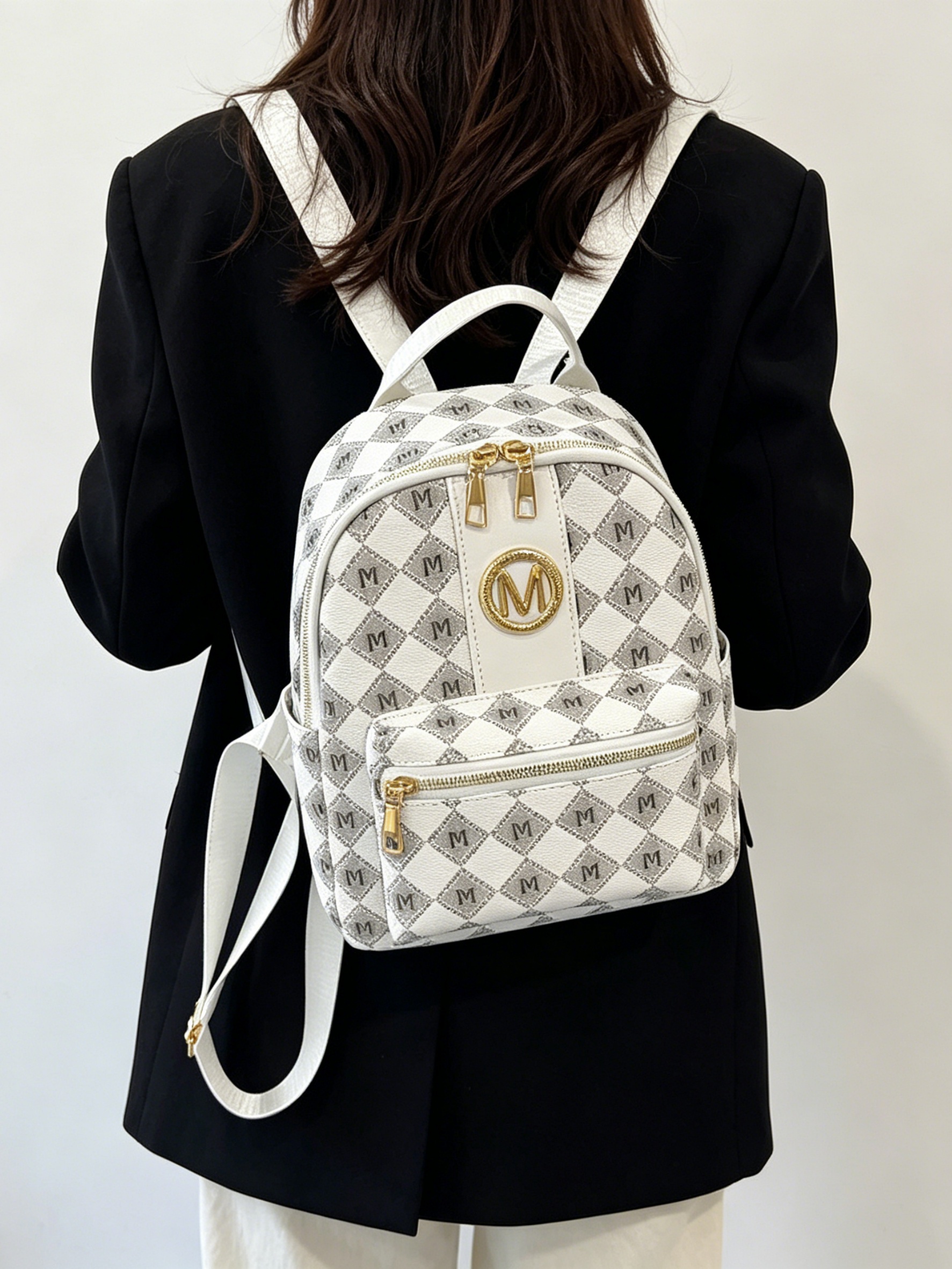 Girls Printed Backpack with Zip Pocket