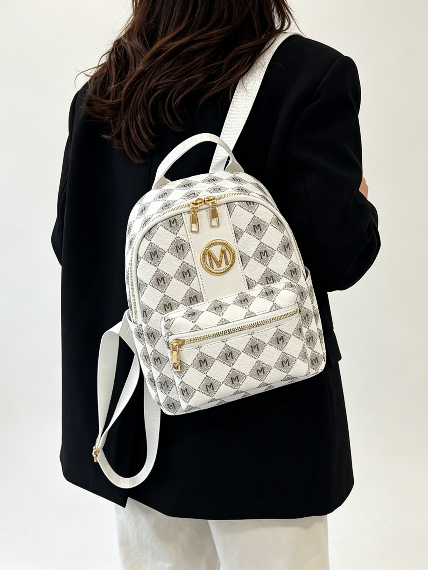 Girls Printed Backpack with Zip Pocket