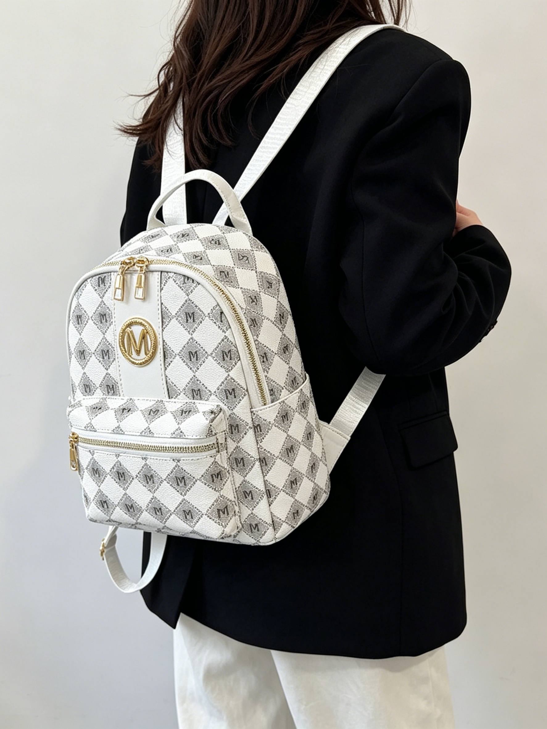 Girls Printed Backpack with Zip Pocket