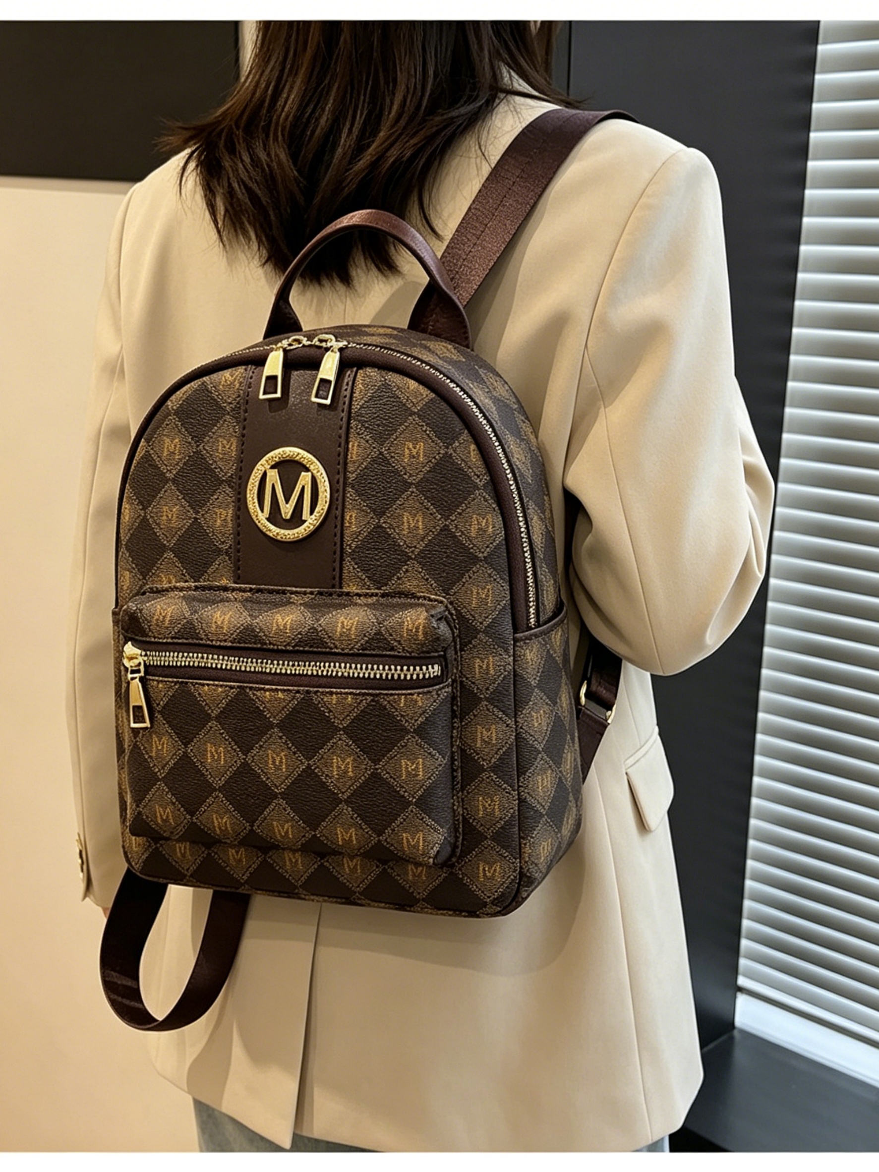 Girls Printed Backpack with Zip Pocket