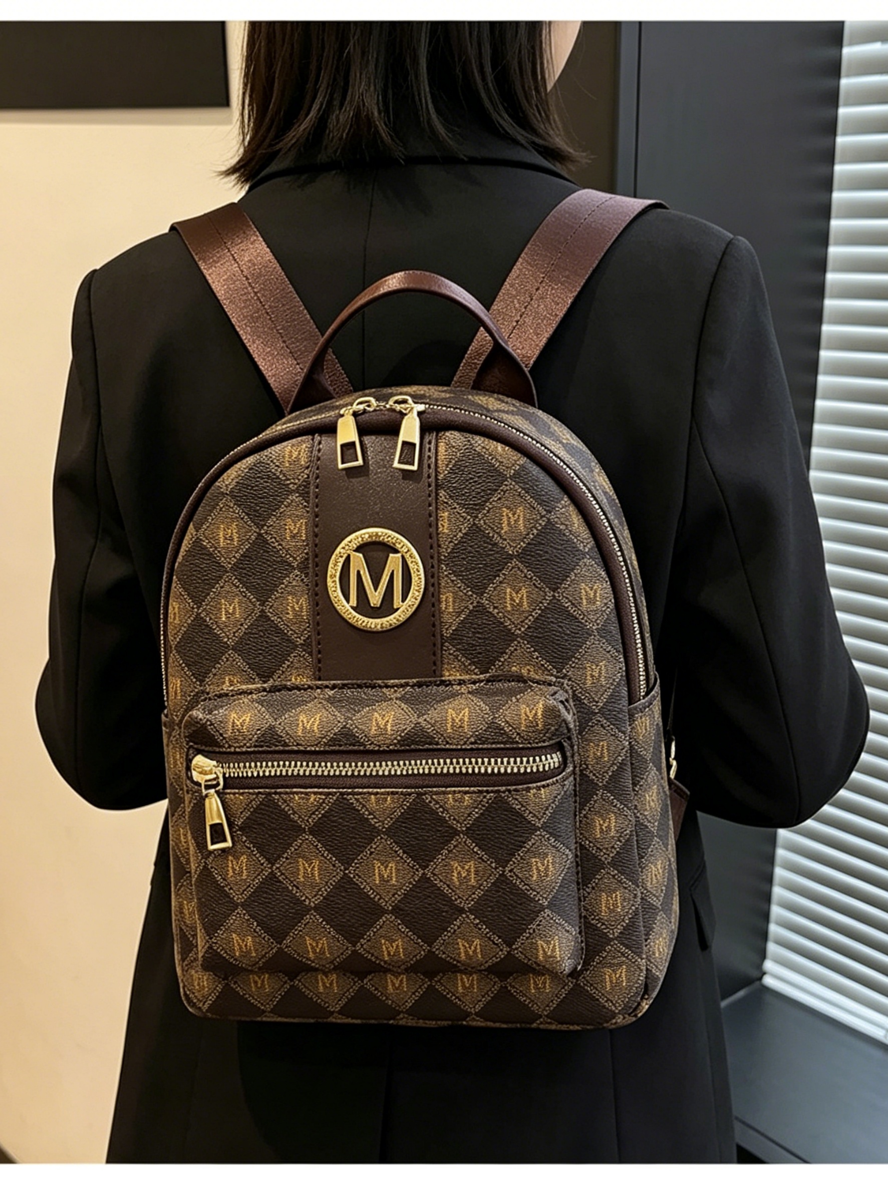 Girls Printed Backpack with Zip Pocket