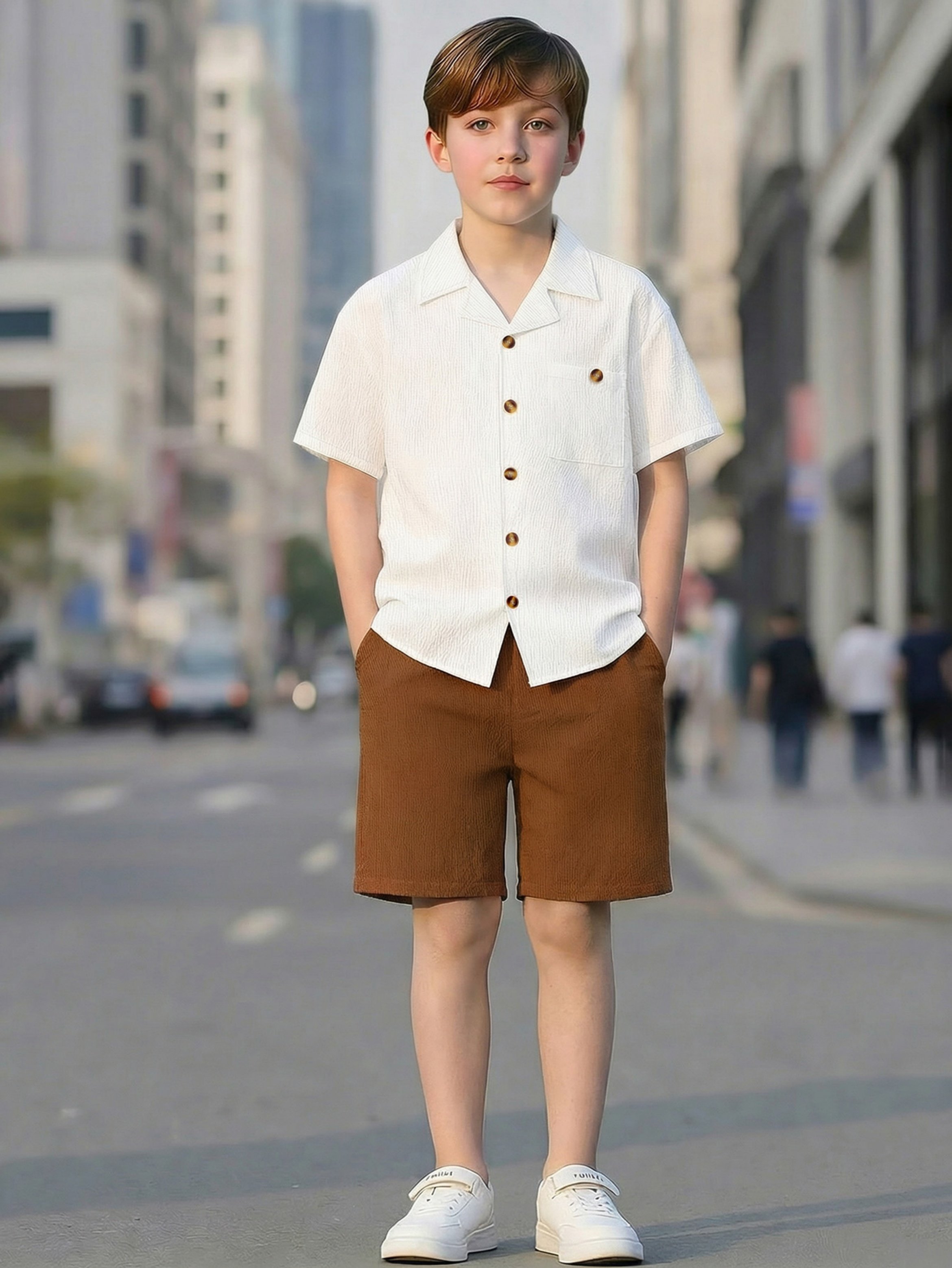 Boys Short Sleeve Shirt and Shorts Set