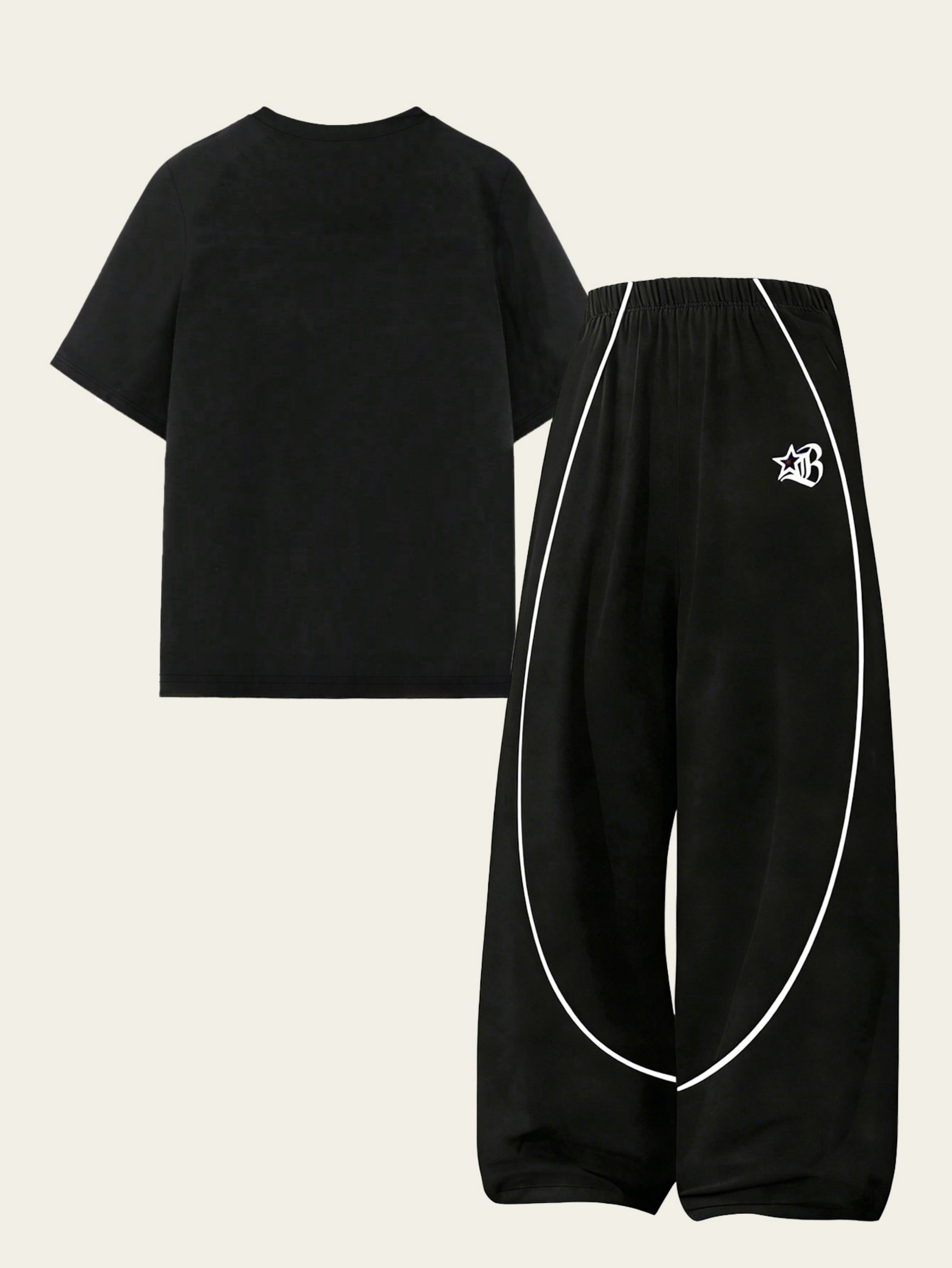 Boys Oversized Graphic T-Shirt and Straight Leg Pants Set