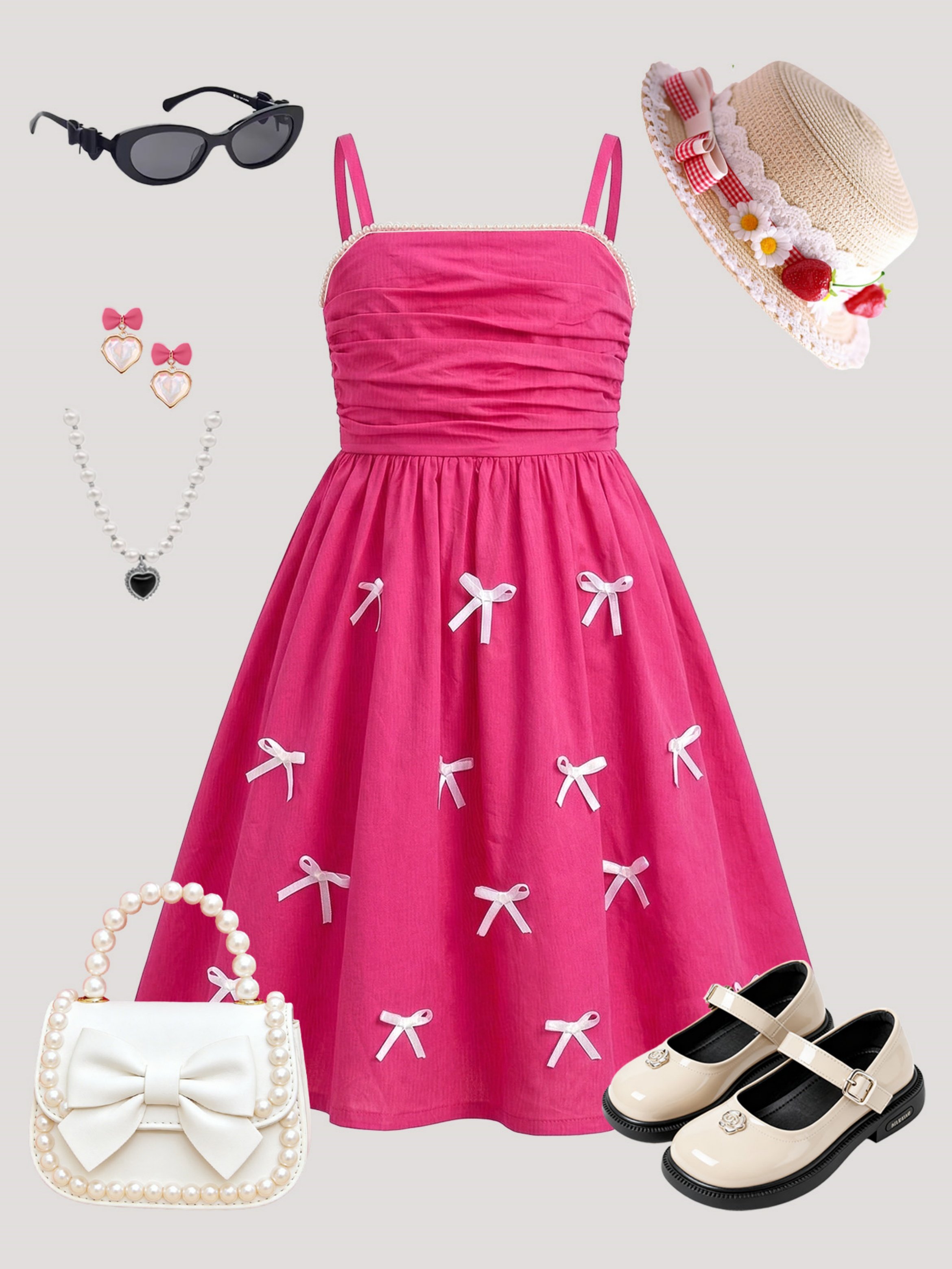 Girls Ribbon Detail Sleeveless Casual Dress