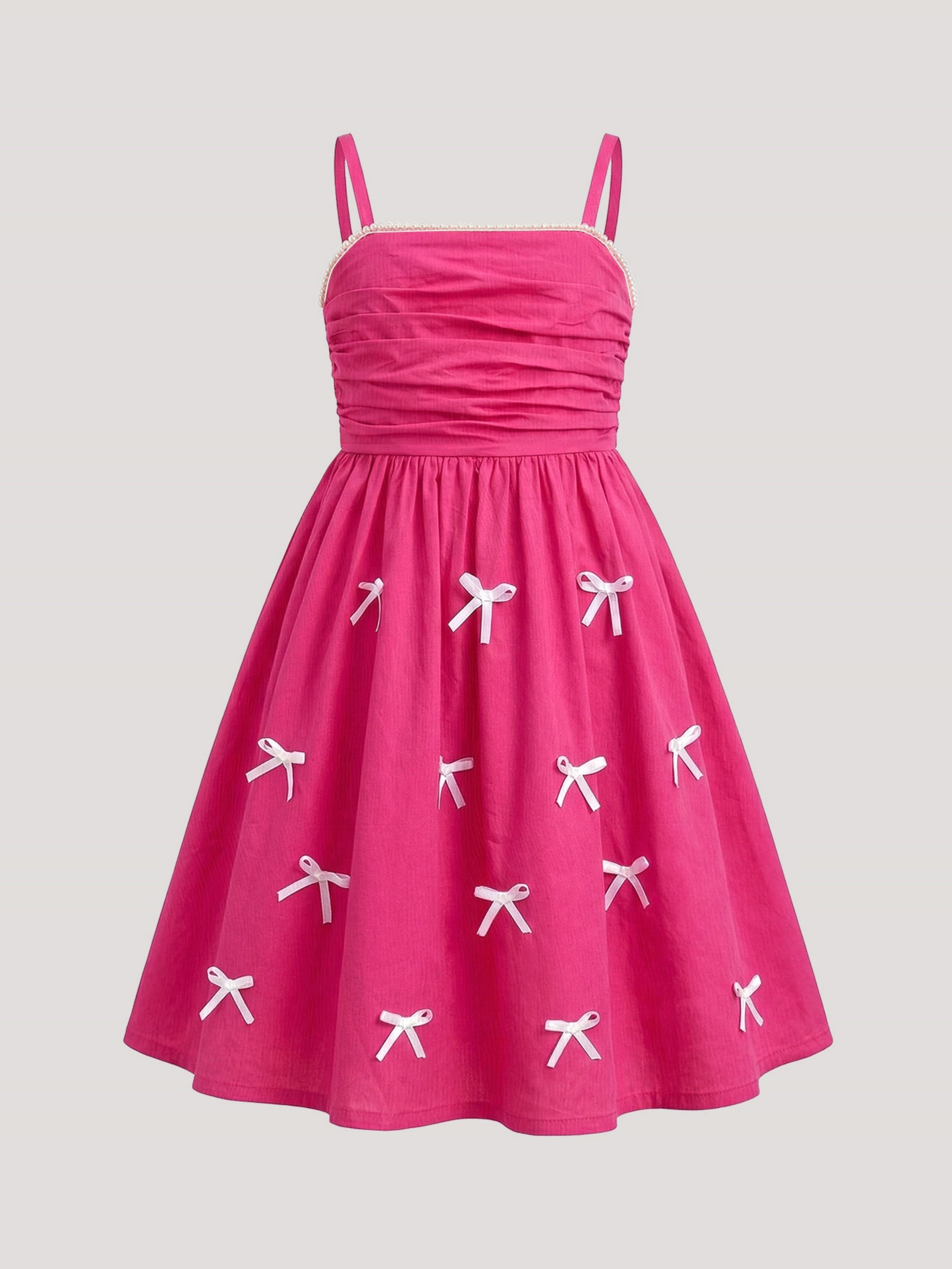 Girls Ribbon Detail Sleeveless Casual Dress
