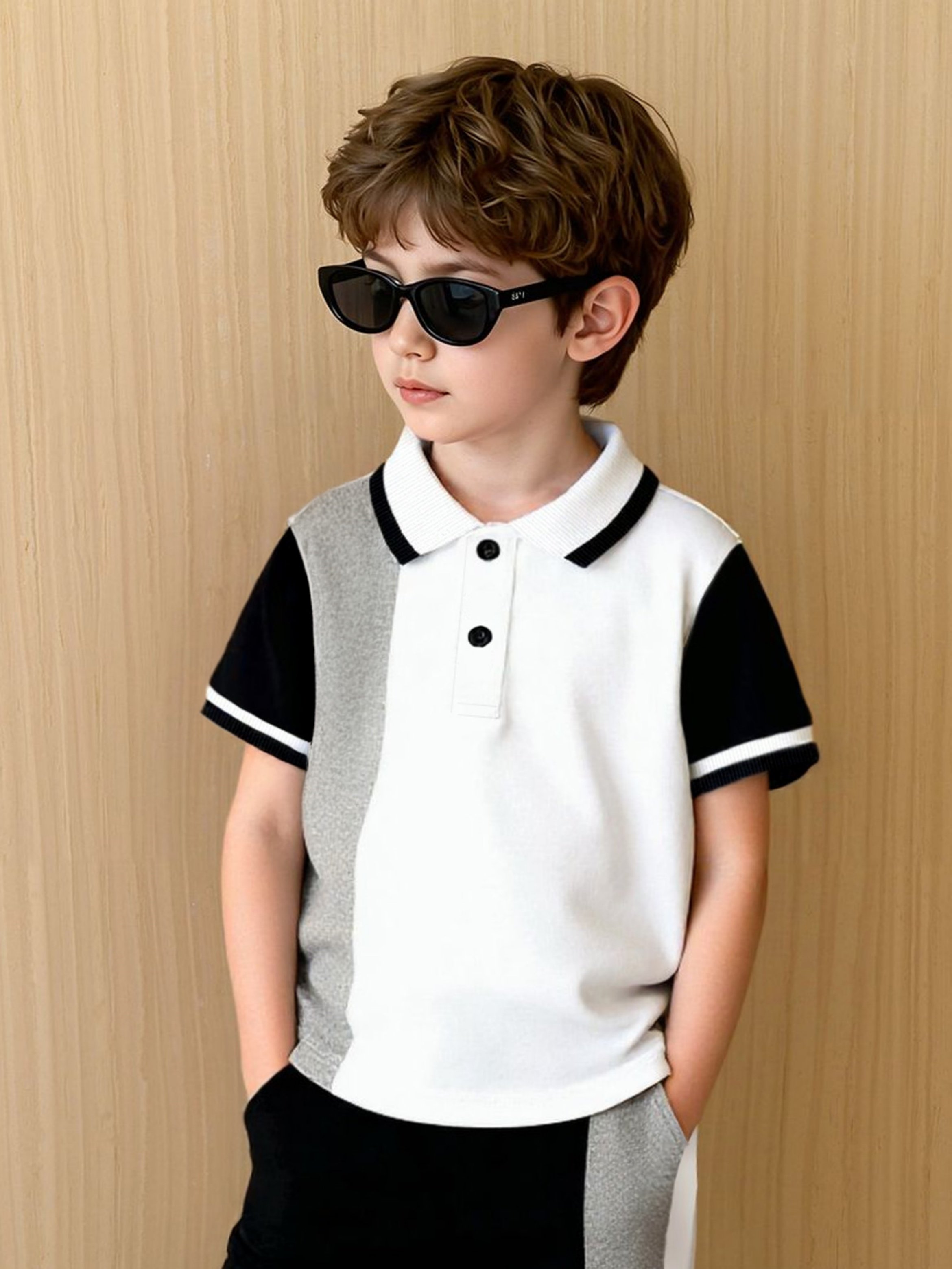 Boys Color Block Polo and Joggers Set