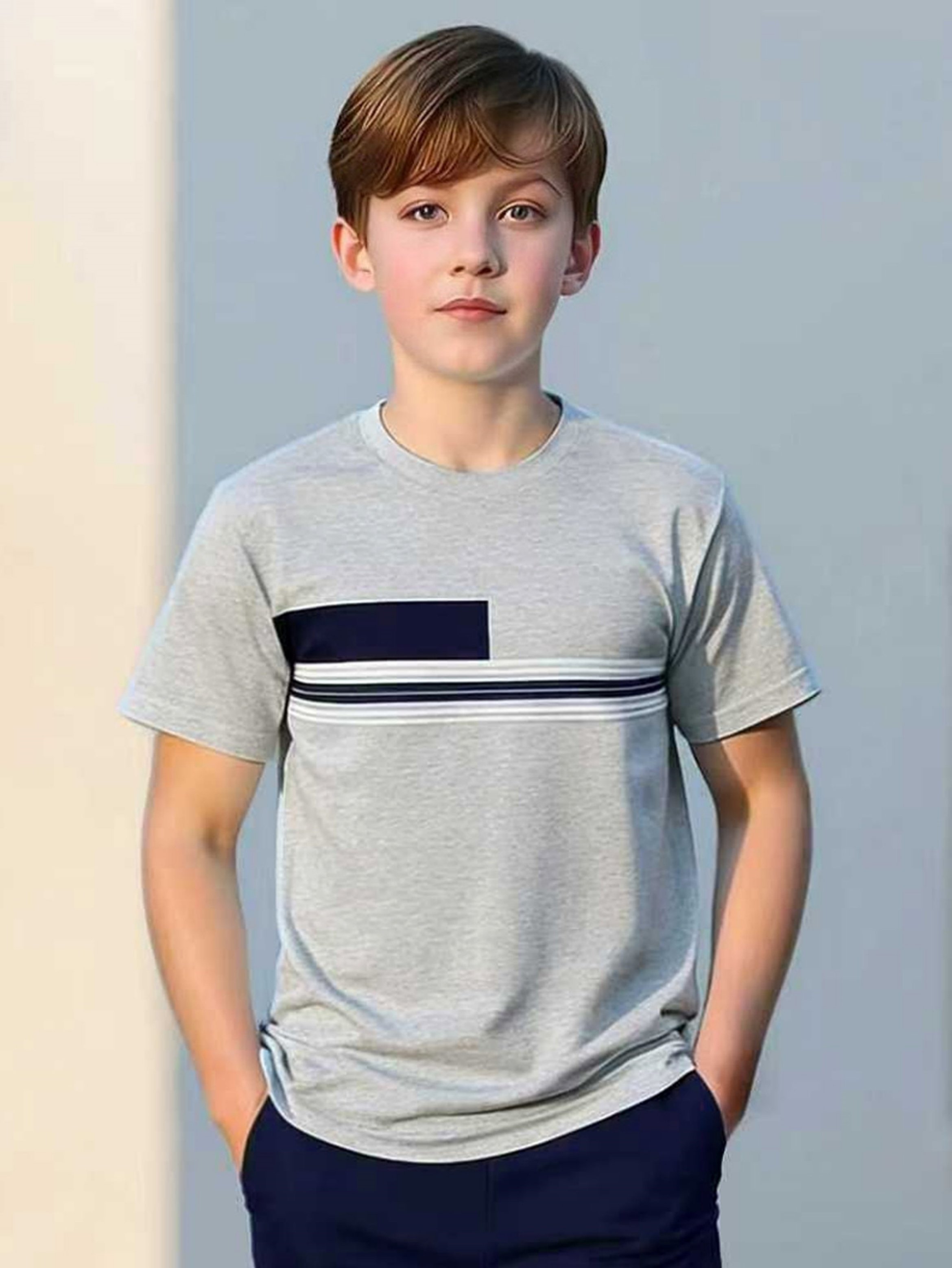 Boys Short Sleeve T-Shirt and Full Length Trousers Set