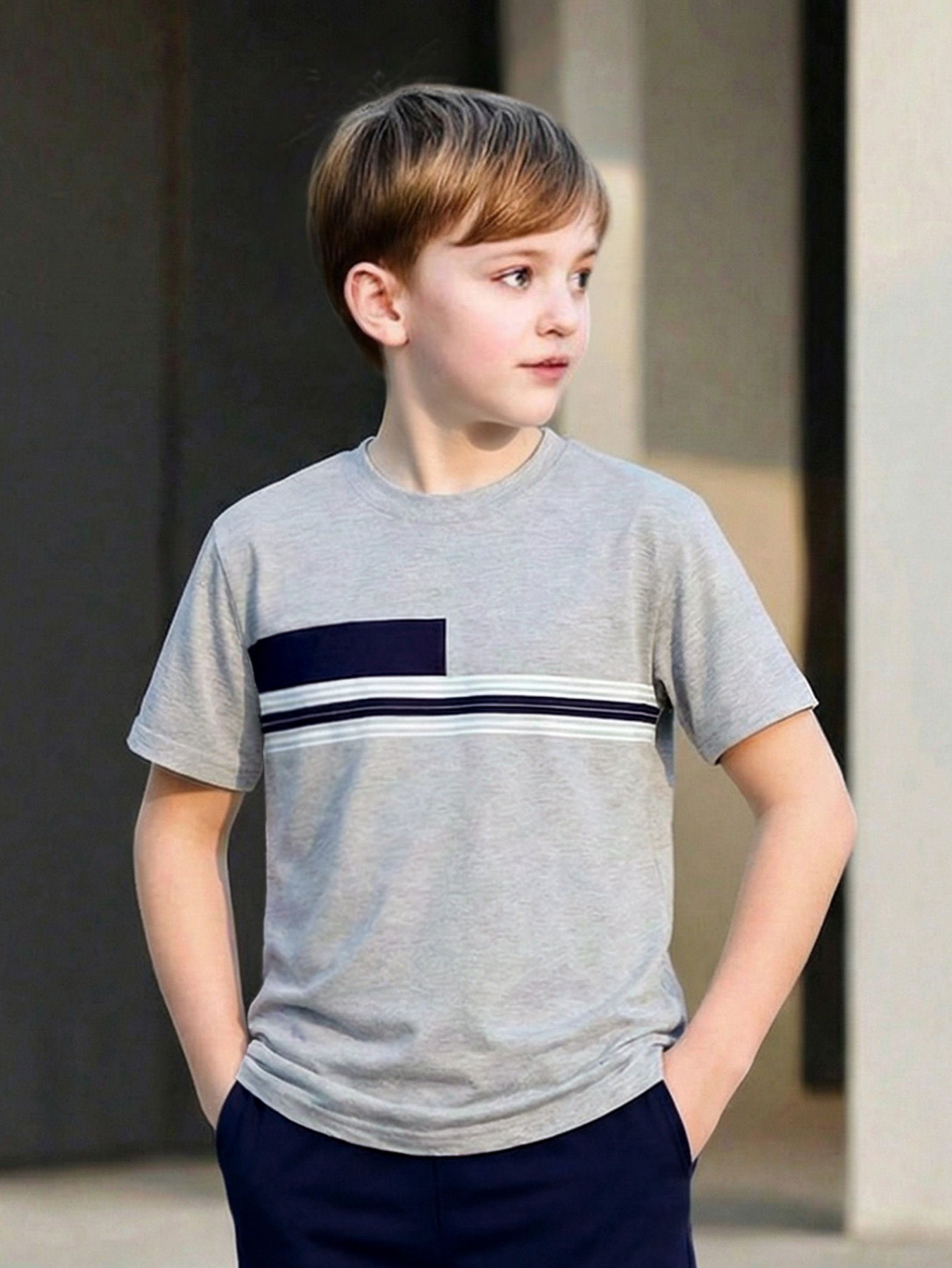 Boys Short Sleeve T-Shirt and Full Length Trousers Set