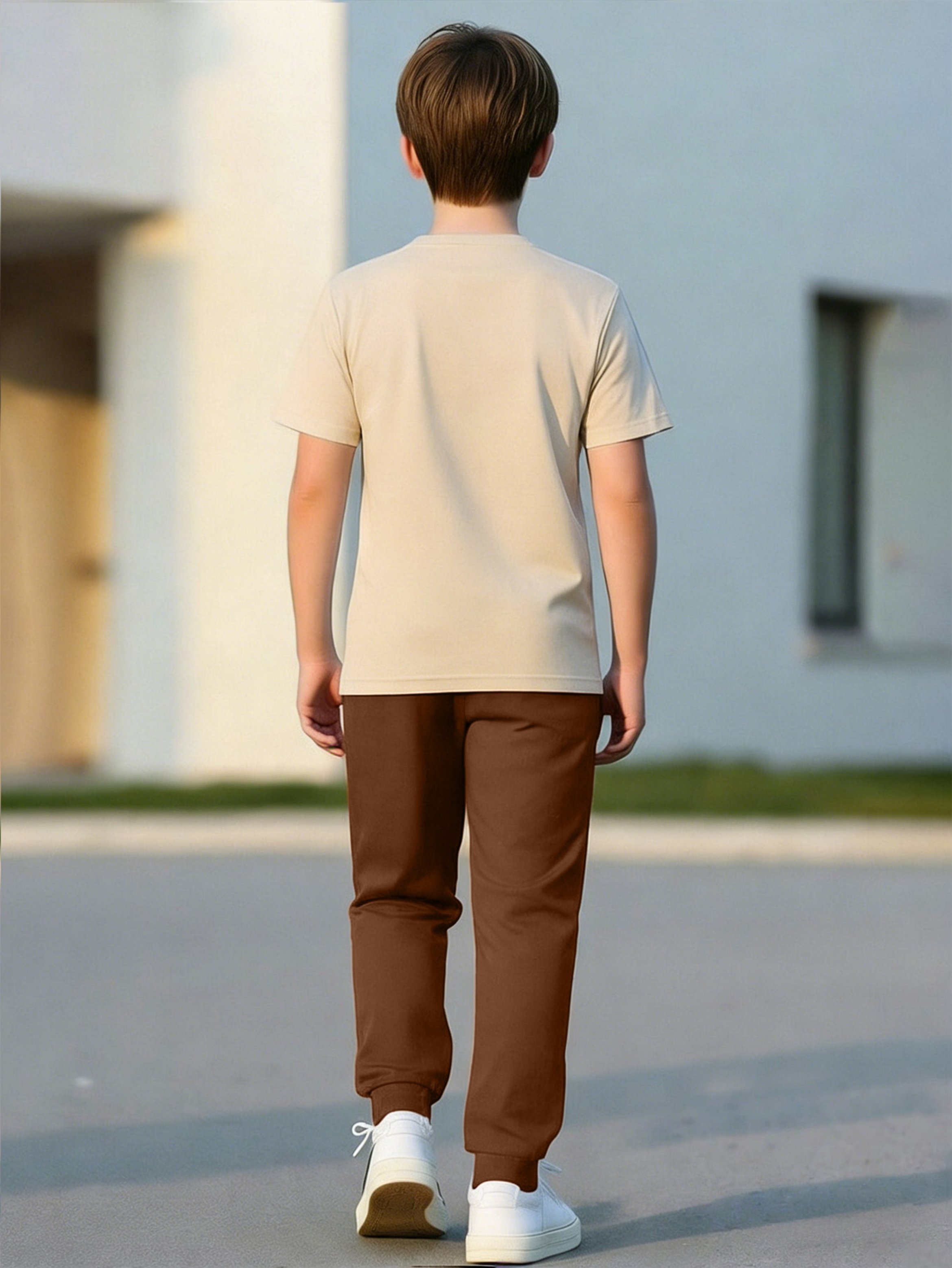 Boys Two-Tone Casual T-Shirt and Trousers Set