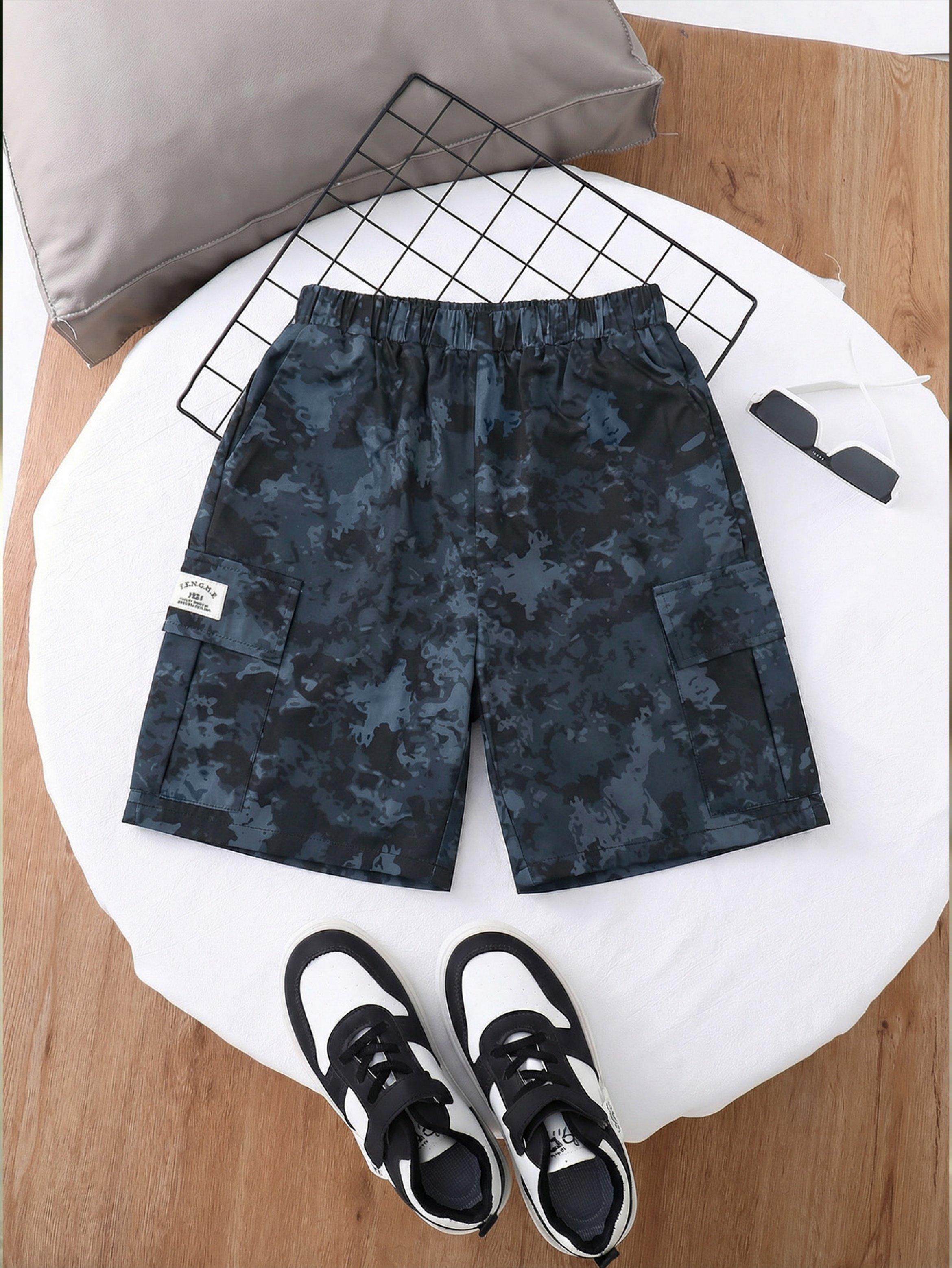 Boys Camouflage Cargo Shorts With Pockets