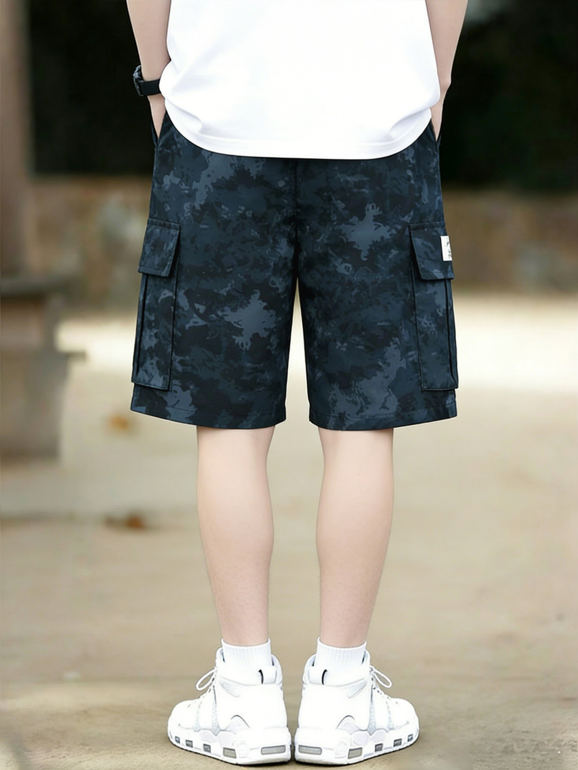 Boys Camouflage Cargo Shorts With Pockets