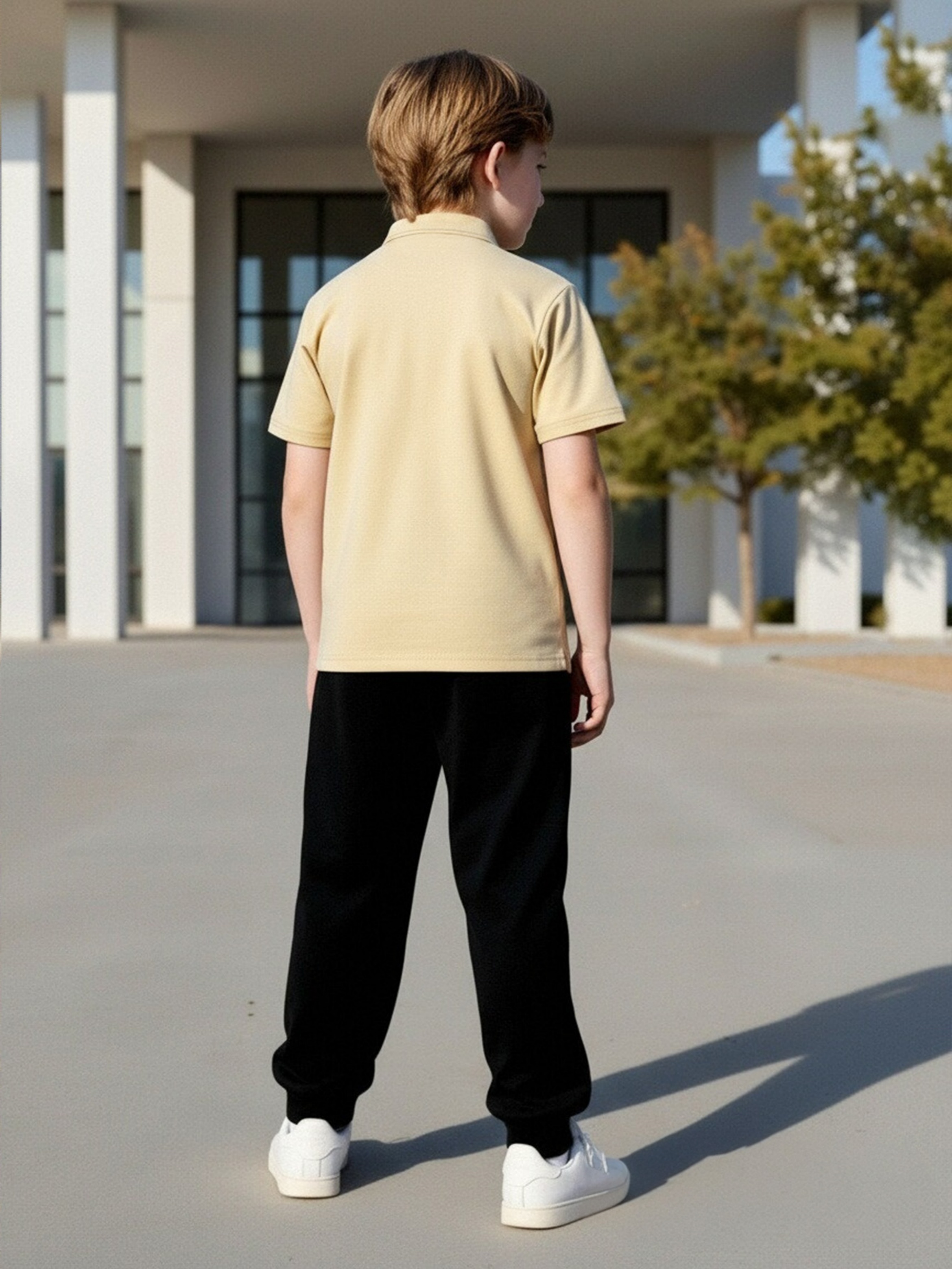 Boys Color Block Polo and Joggers Set