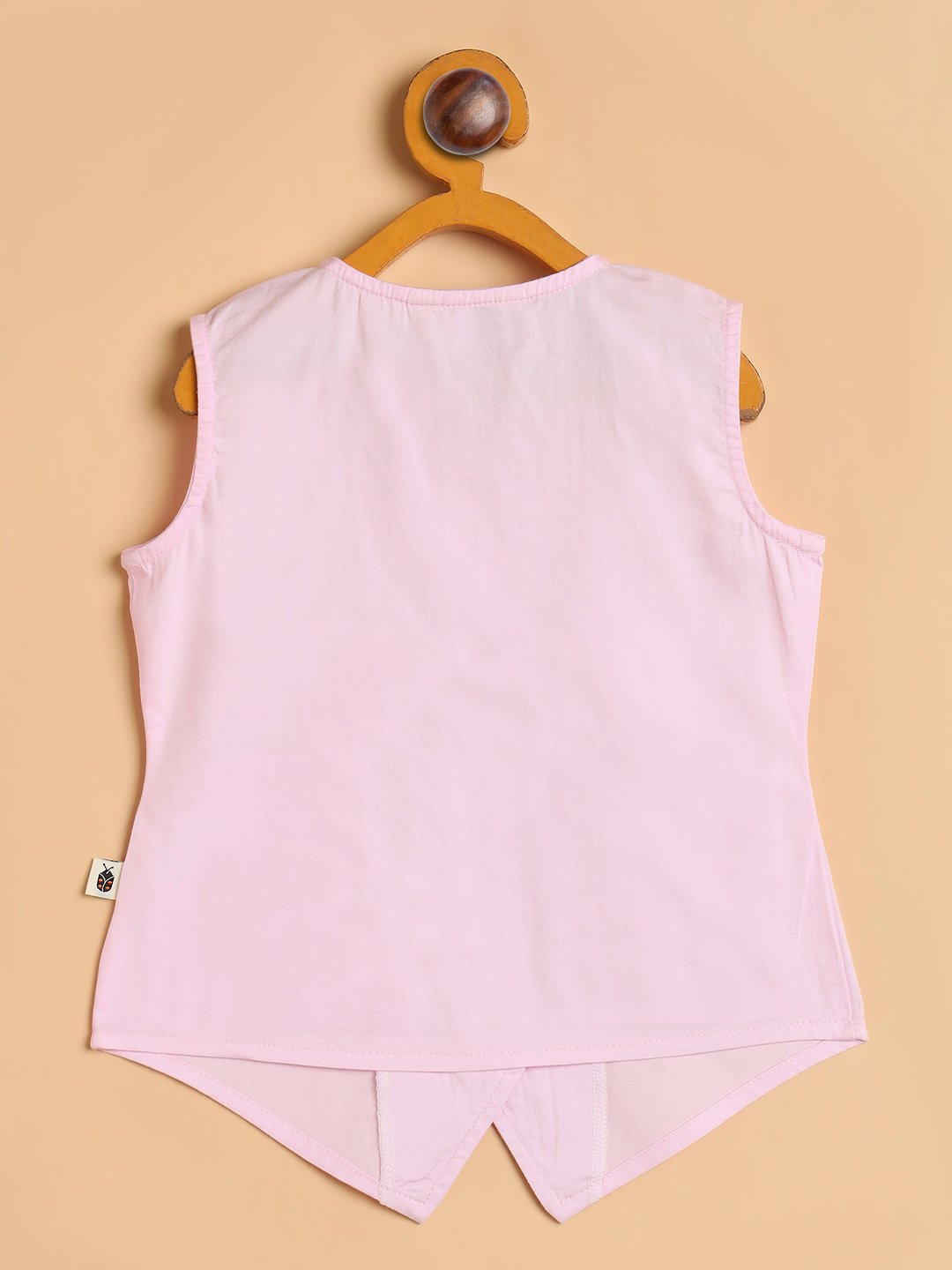 Girls Pink Cotton Waistcoat and Trousers Set