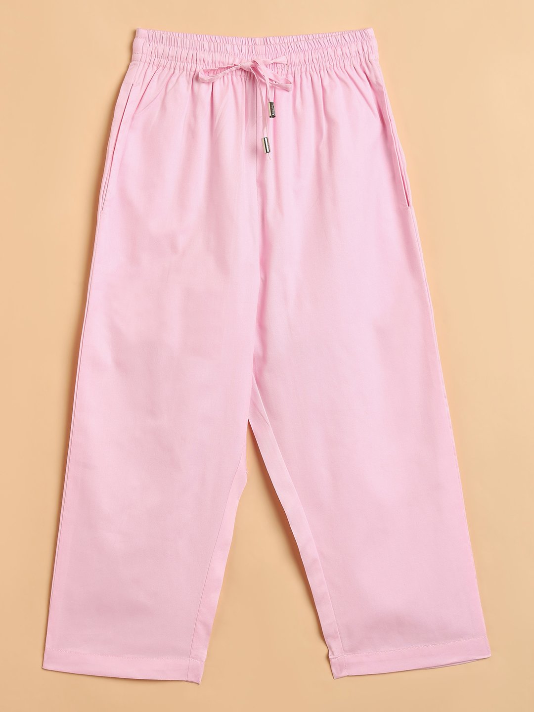 Girls Pink Cotton Waistcoat and Trousers Set