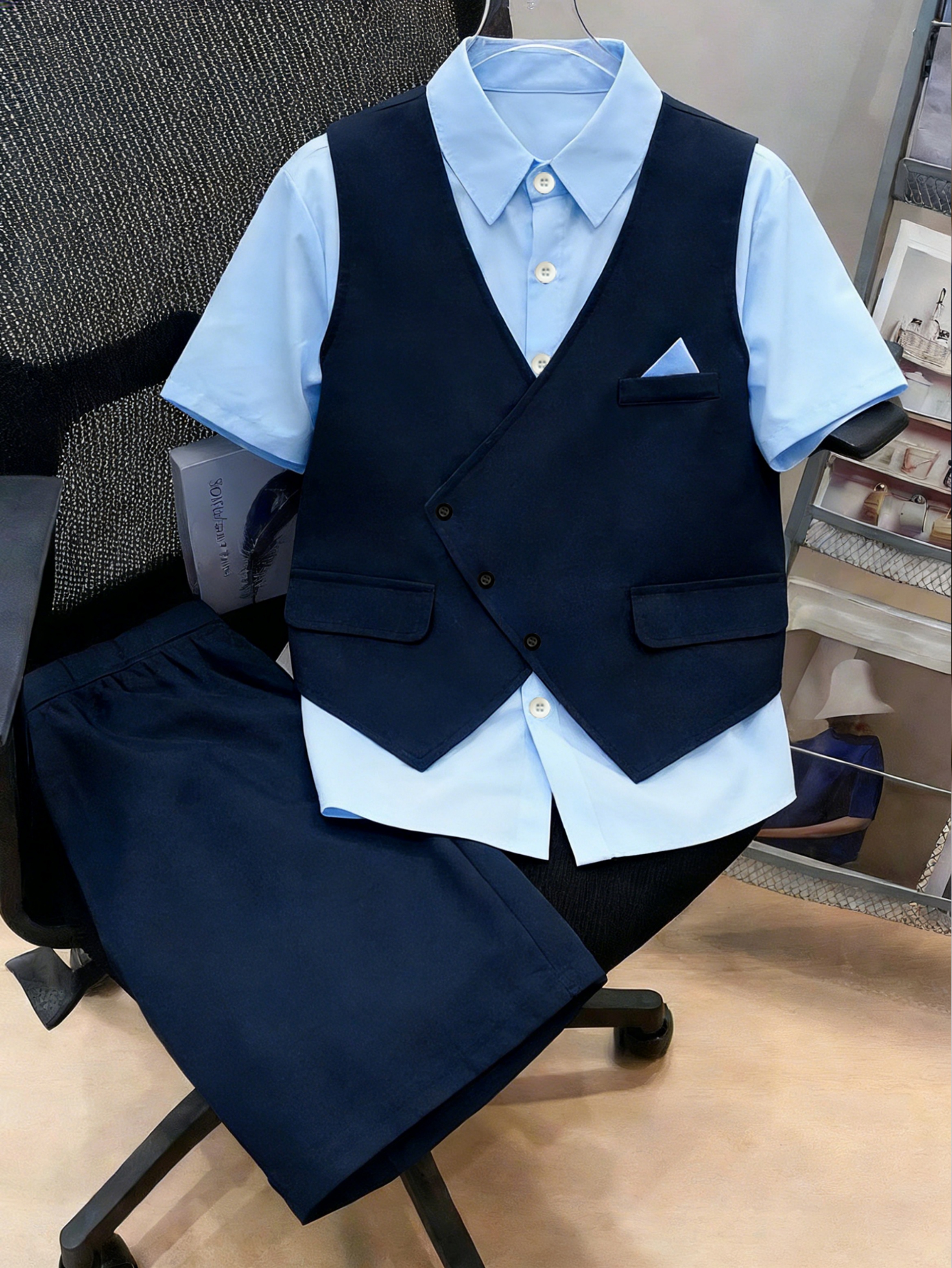 Boys Vest and Shorts Set with Shirt