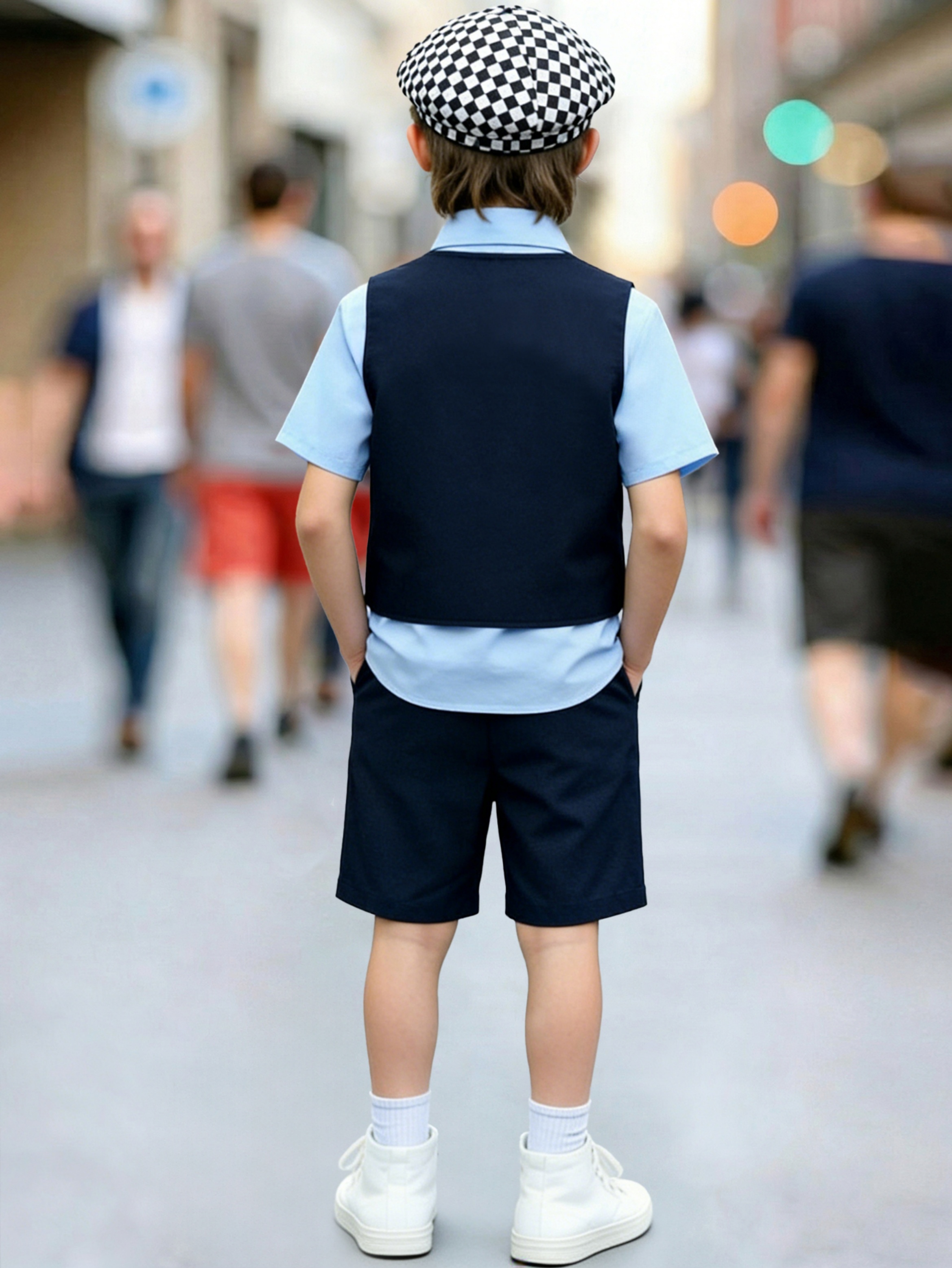 Boys Vest and Shorts Set with Shirt