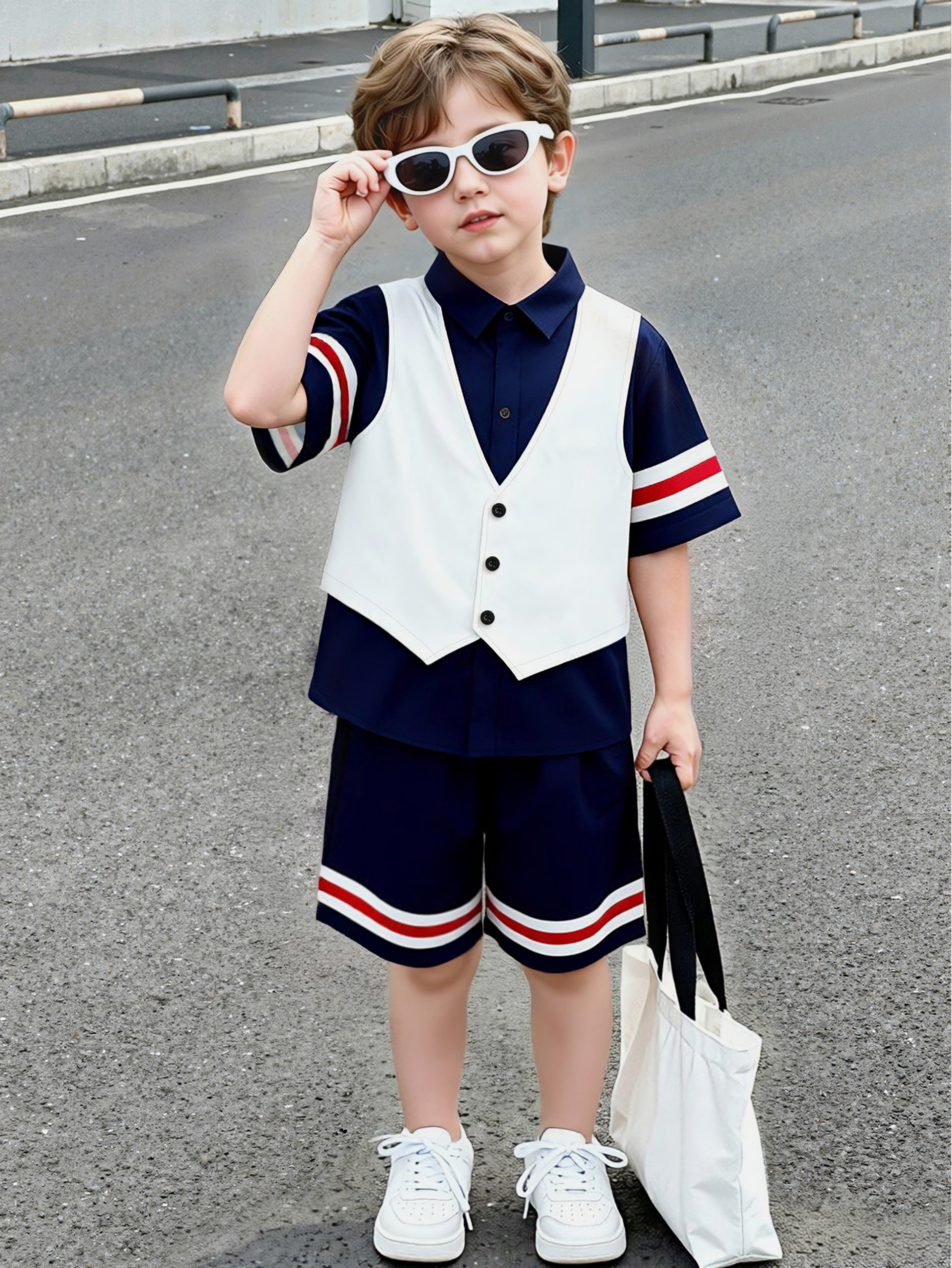 Boys Nautical Style Shirt and Shorts Set
