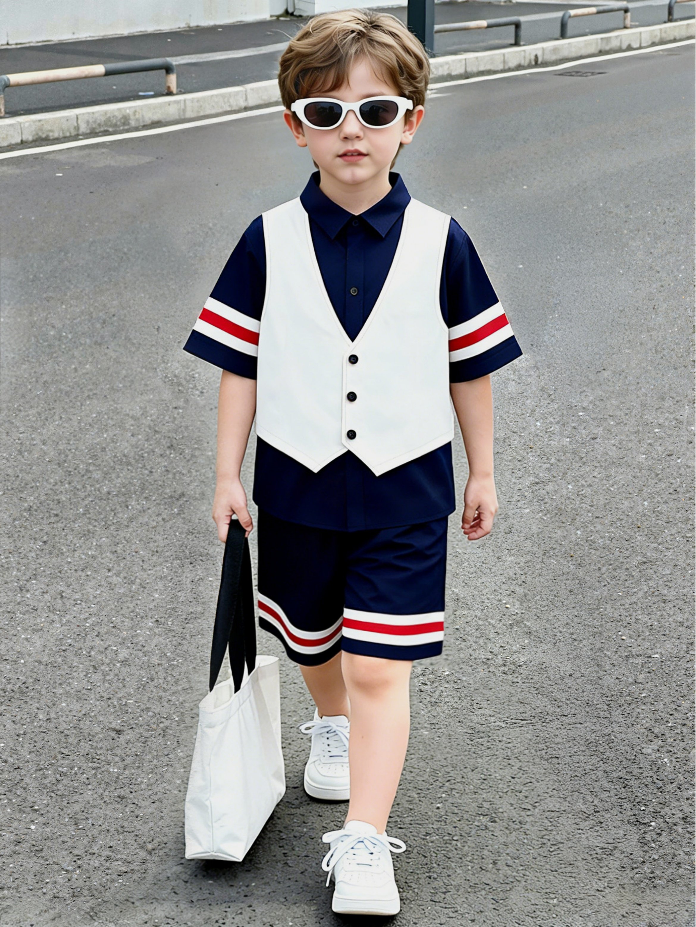 Boys Nautical Style Shirt and Shorts Set