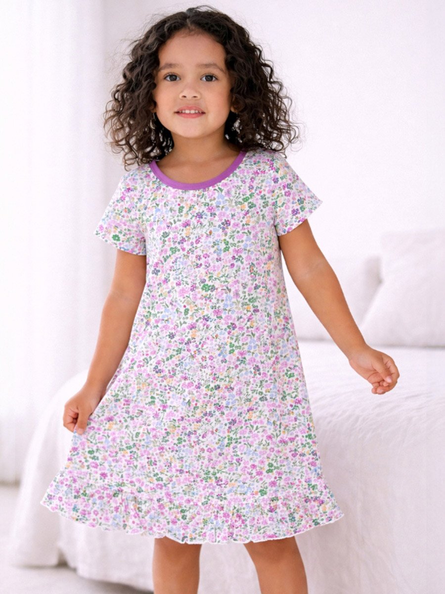 Girls Floral Print Nightdress