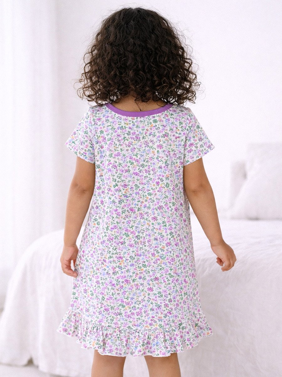 Girls Floral Print Nightdress