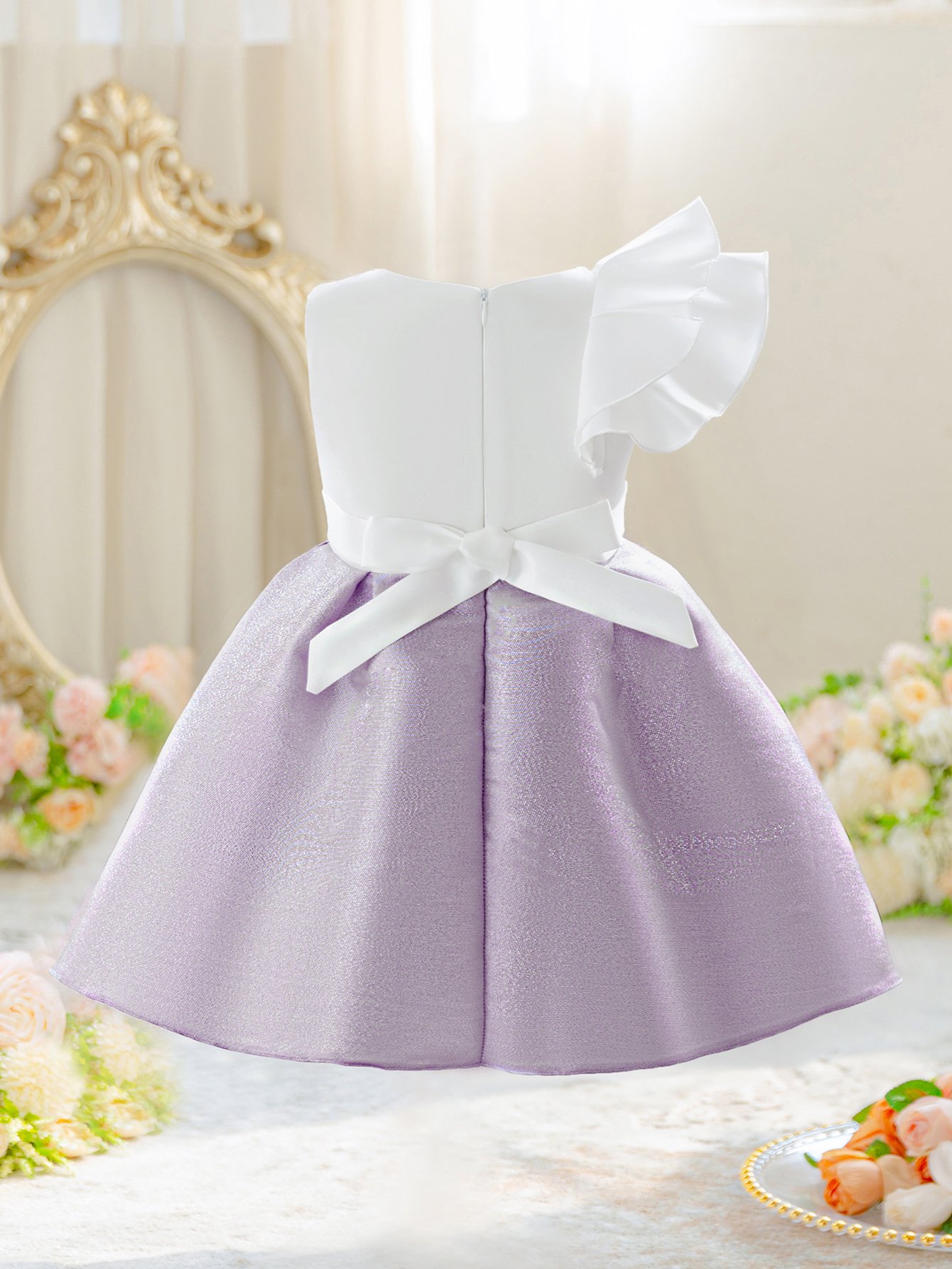 Girls Bow Detail Party Dress
