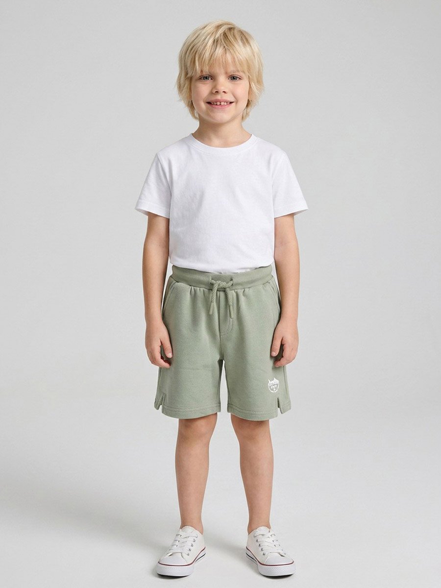 Boys Green Graphic Print Pocket Detail Shorts