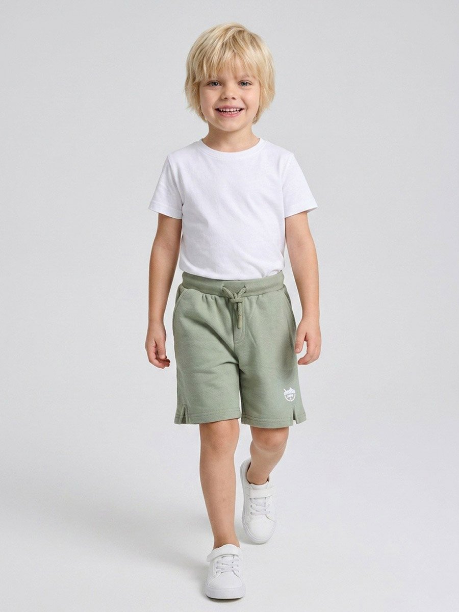 Boys Green Graphic Print Pocket Detail Shorts