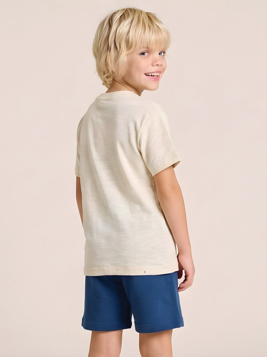 Boys Graphic Cotton T-Shirt and Shorts Set