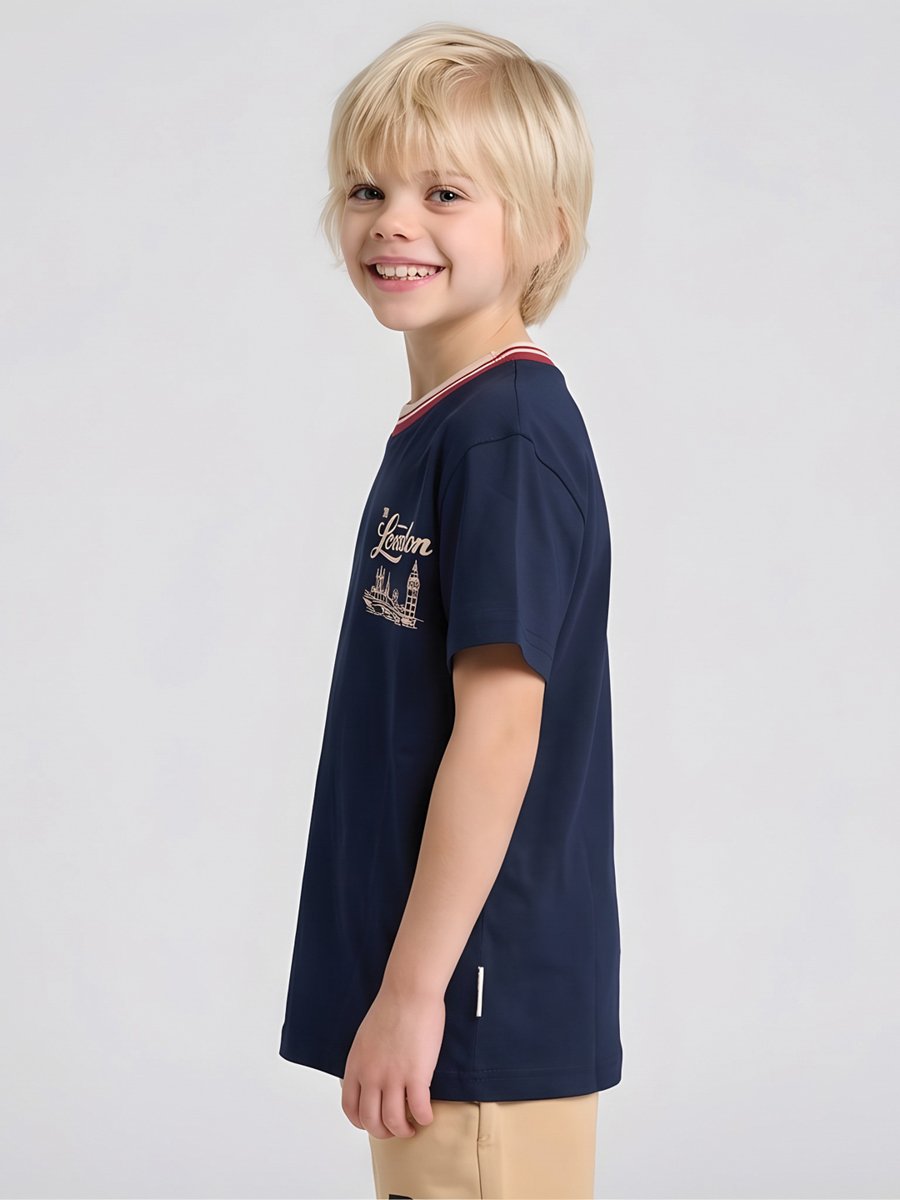 Boys Regular City T-Shirt with Contrast Tipped Rib 