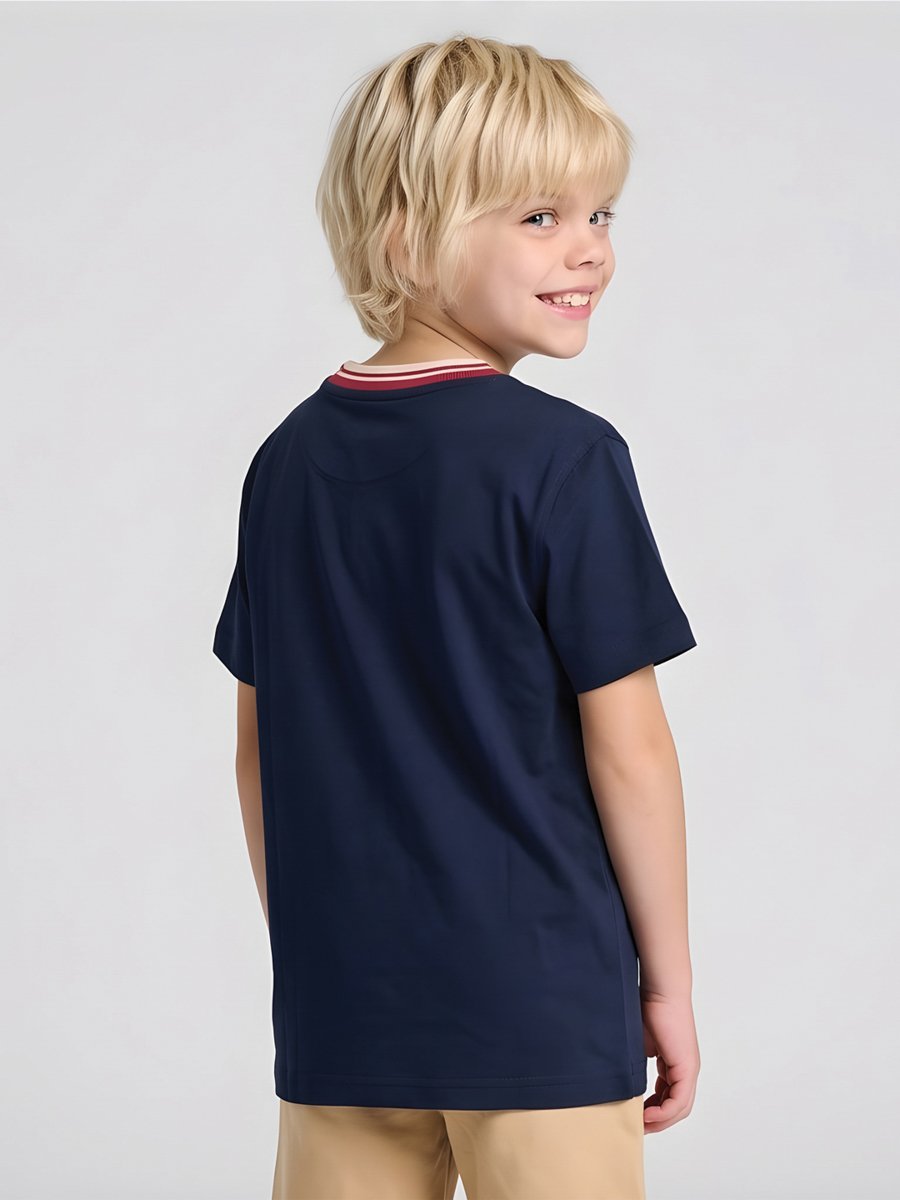 Boys Regular City T-Shirt with Contrast Tipped Rib 