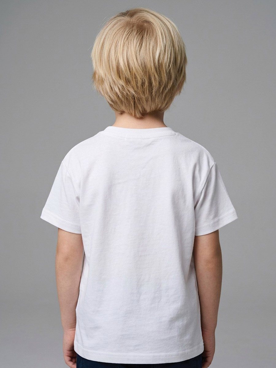 Boys White Graphic Print Oversized T-Shirt