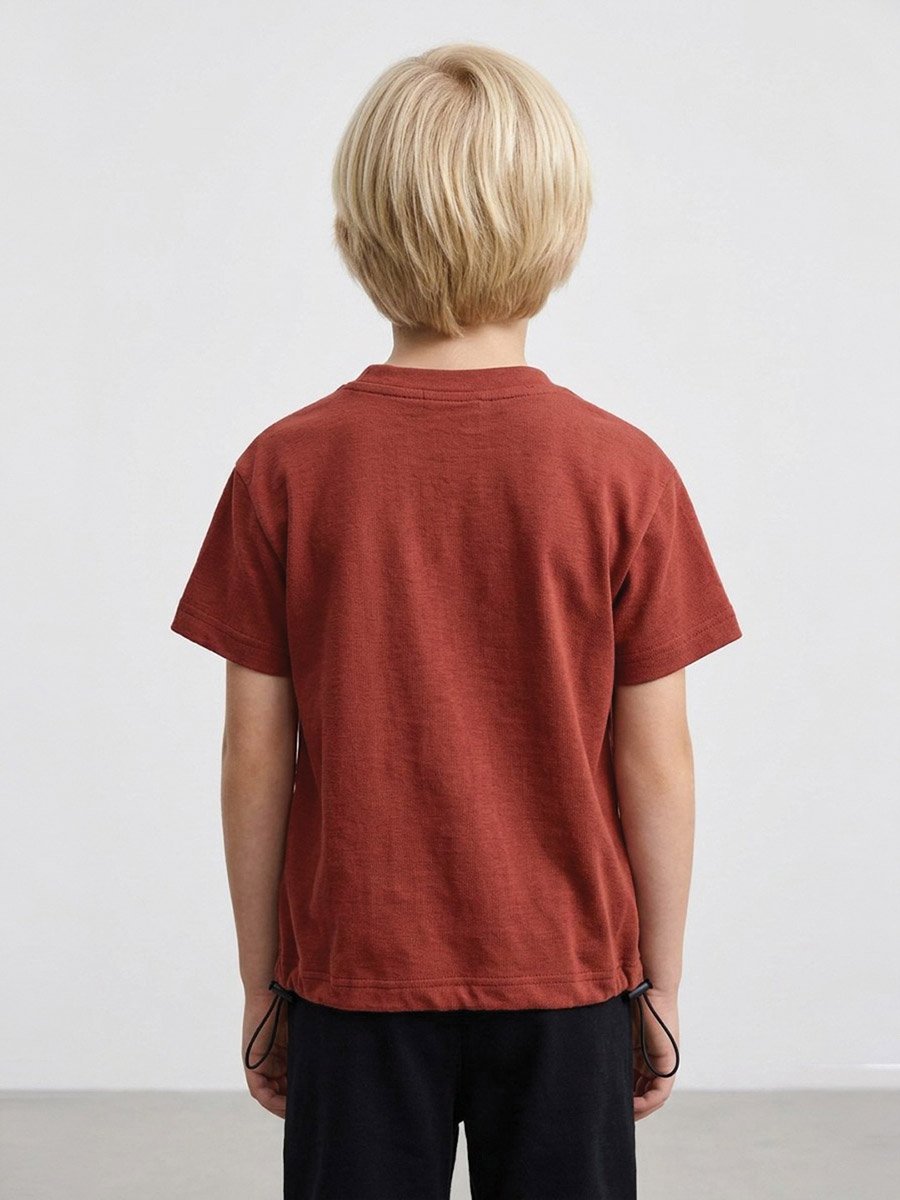 Boys Rust Graphic Print Regular Fit T-Shirt