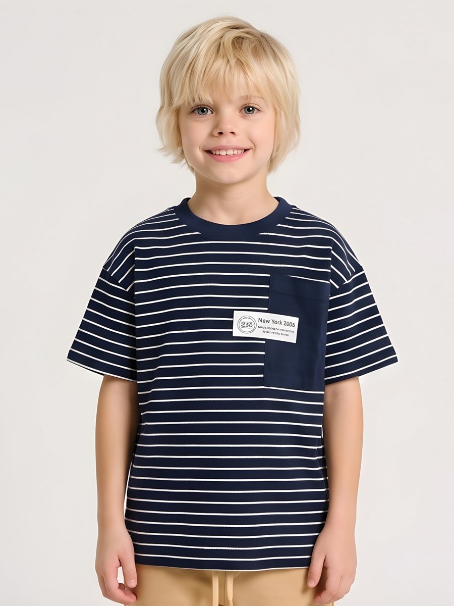 Boys Stripe with Patch Pocket T-Shirt