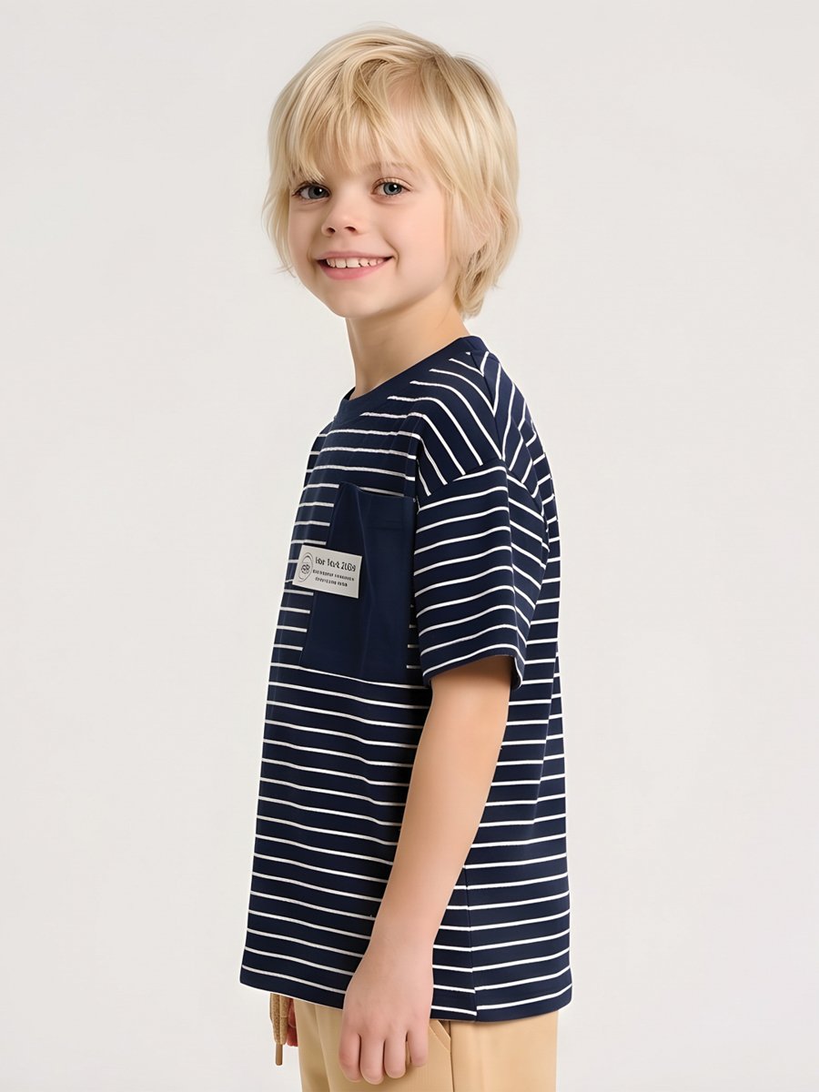 Boys Stripe with Patch Pocket T-Shirt