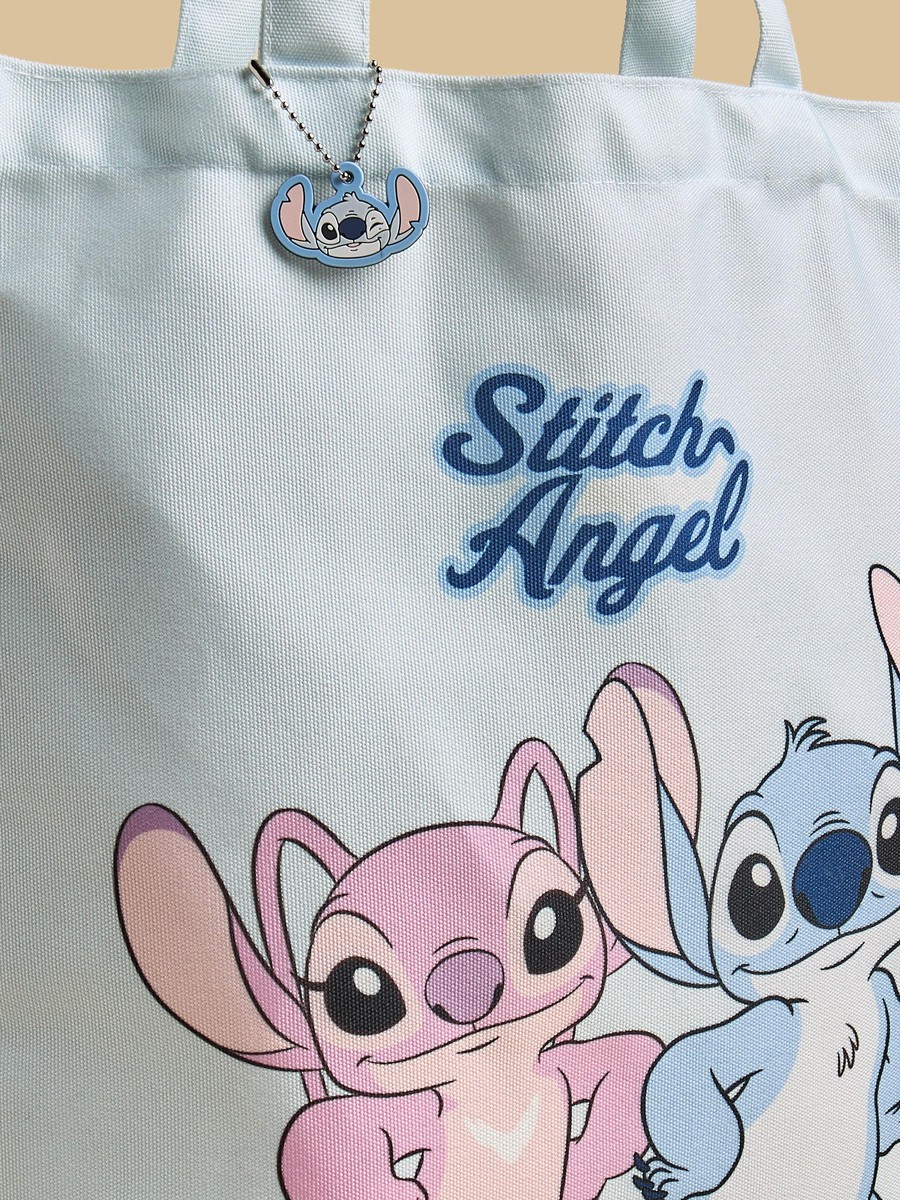 Stitch and Angel Print Shopper Bag with Double Handle