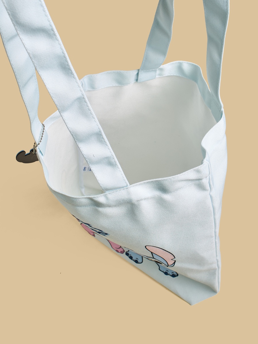 Stitch and Angel Print Shopper Bag with Double Handle