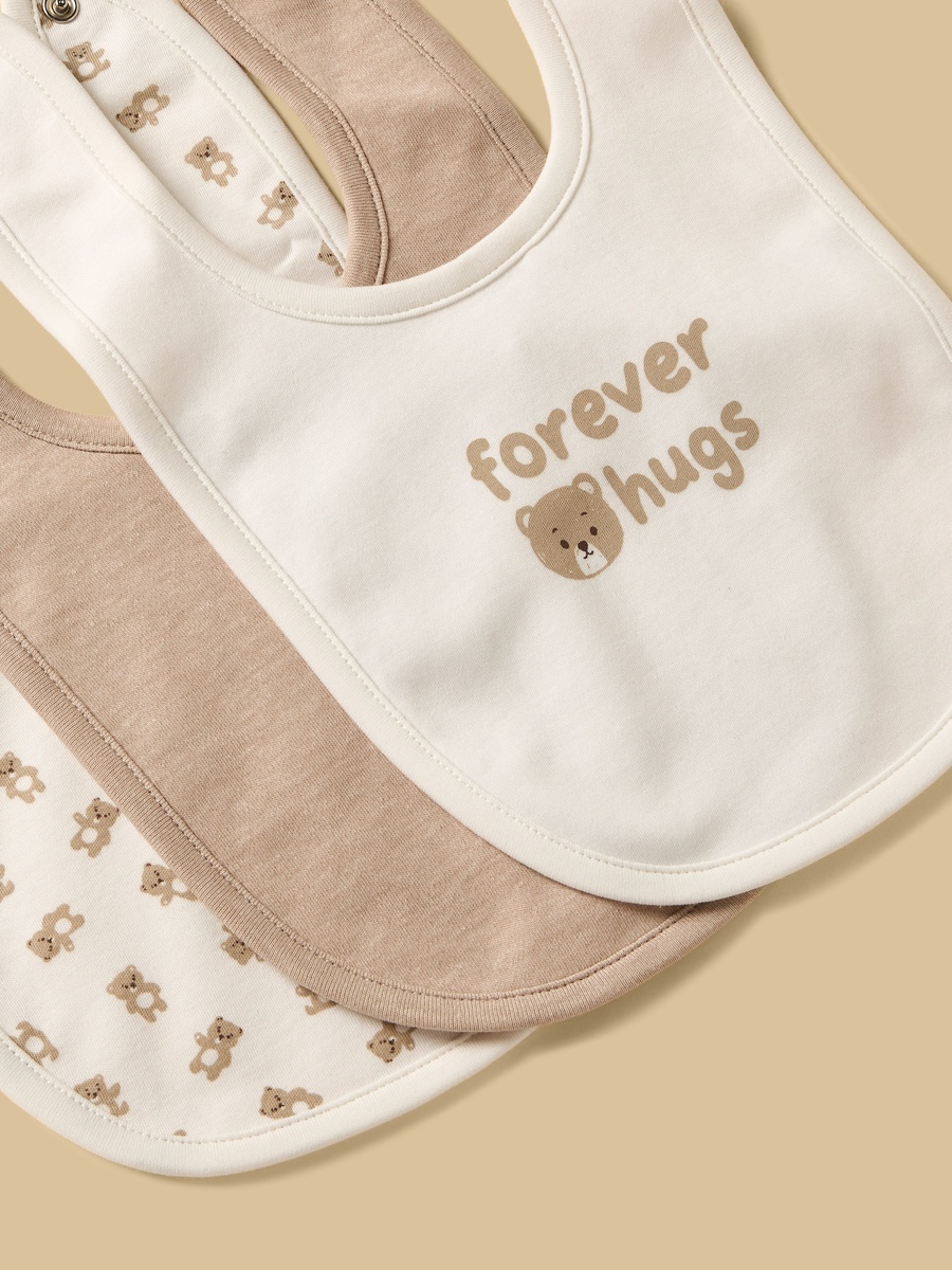 Pack of 3 - Bear Print Cotton Bib