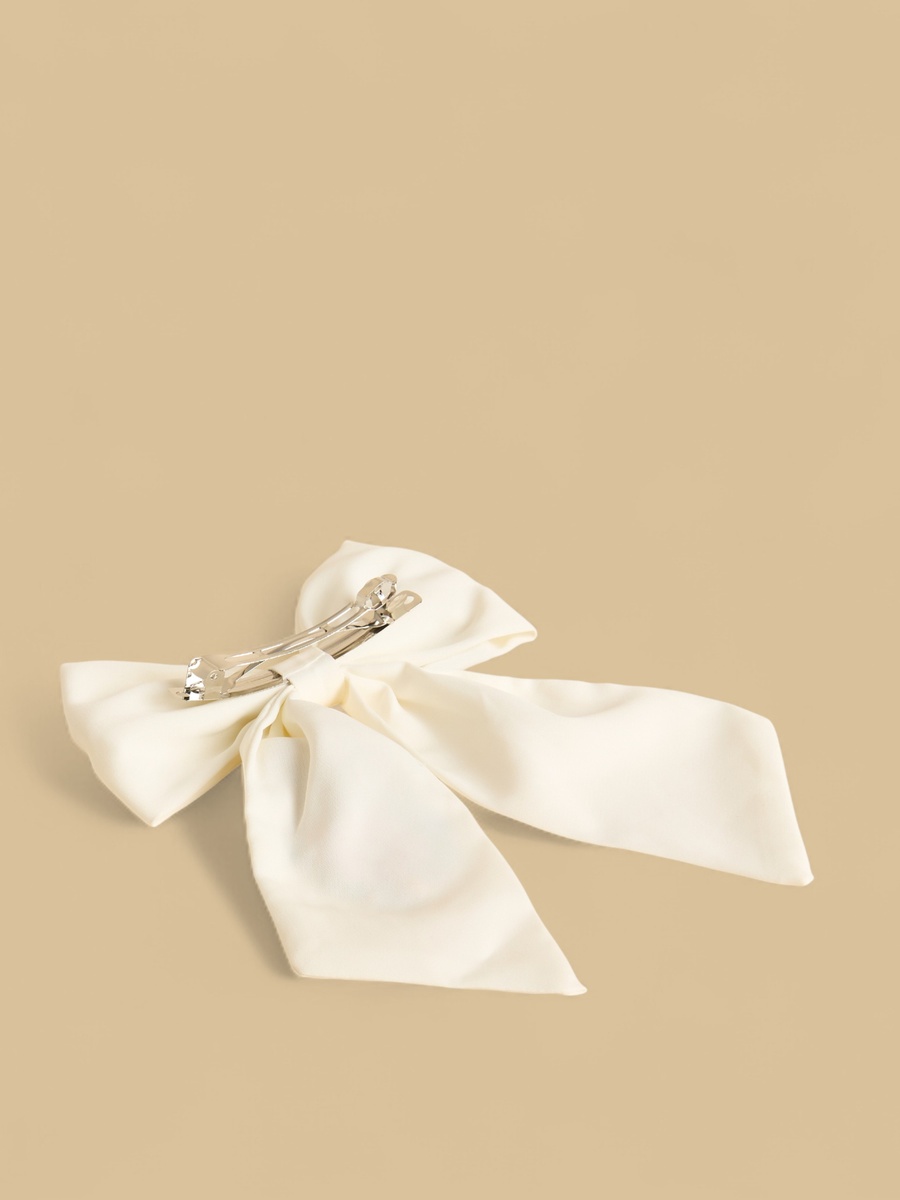 Embroidered Bow Hair Clip