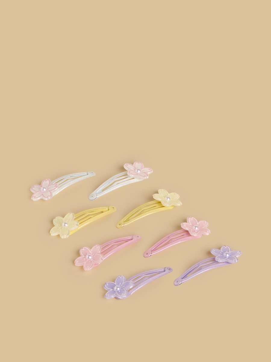 Pack of 8 - Floral Embellished Hair Clip