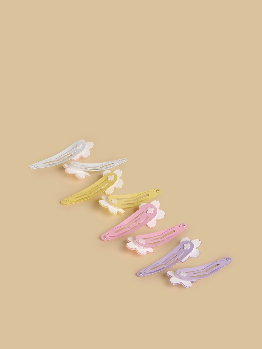 Pack of 8 - Floral Embellished Hair Clip